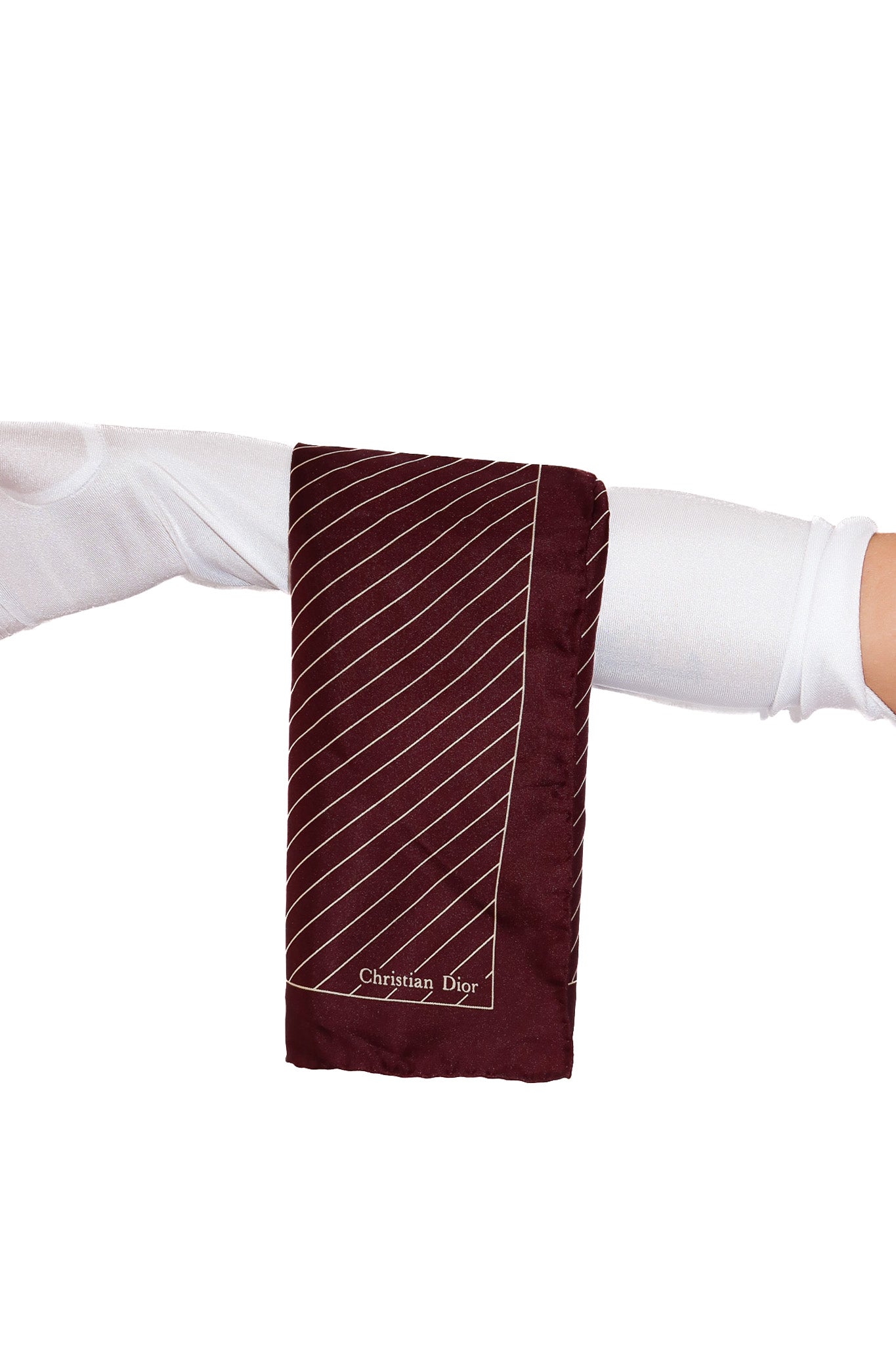 1980's christian dior square silk scarf burgundy.