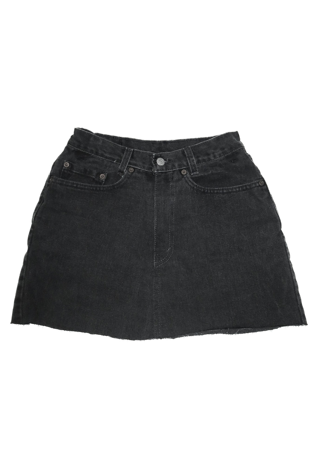 levi's denim mini skirt washed black.