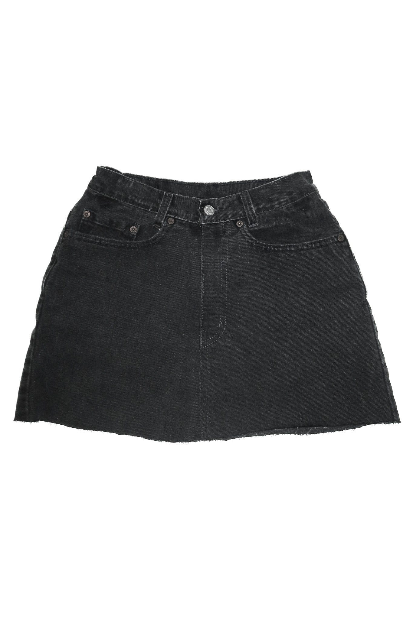 levi's denim mini skirt washed black.