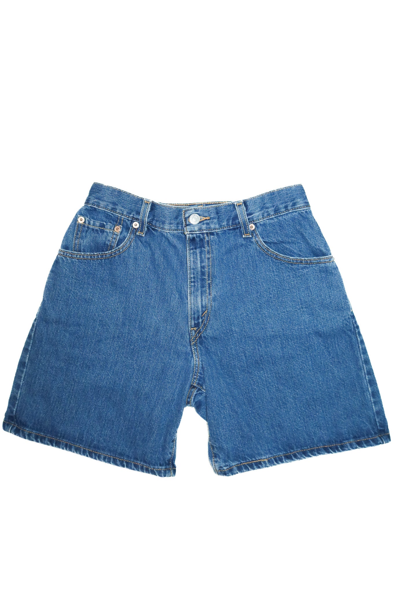 90’s levi’s hemmed denim shorts dark blue.