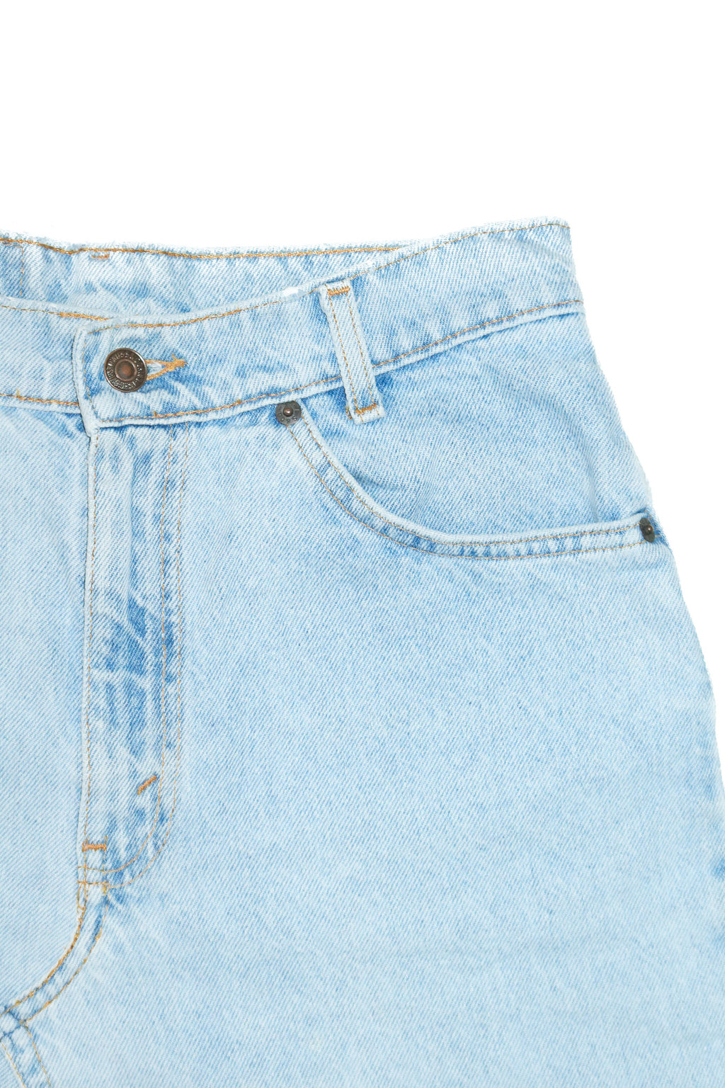 90's levi's 5 pocket denim mini skirt light blue.