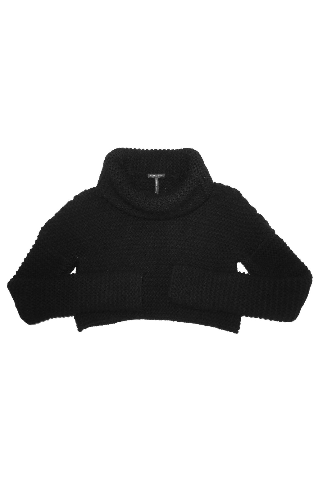 2000’s sarah pacini oversized wool turtleneck knit sweater black.
