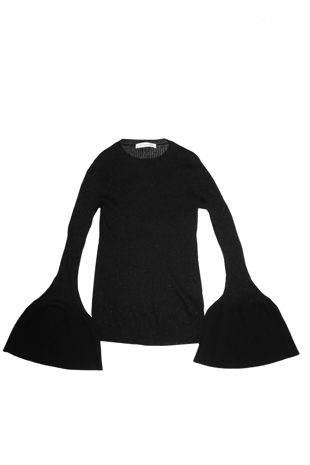 camilla and marc olga metallic knit top black.