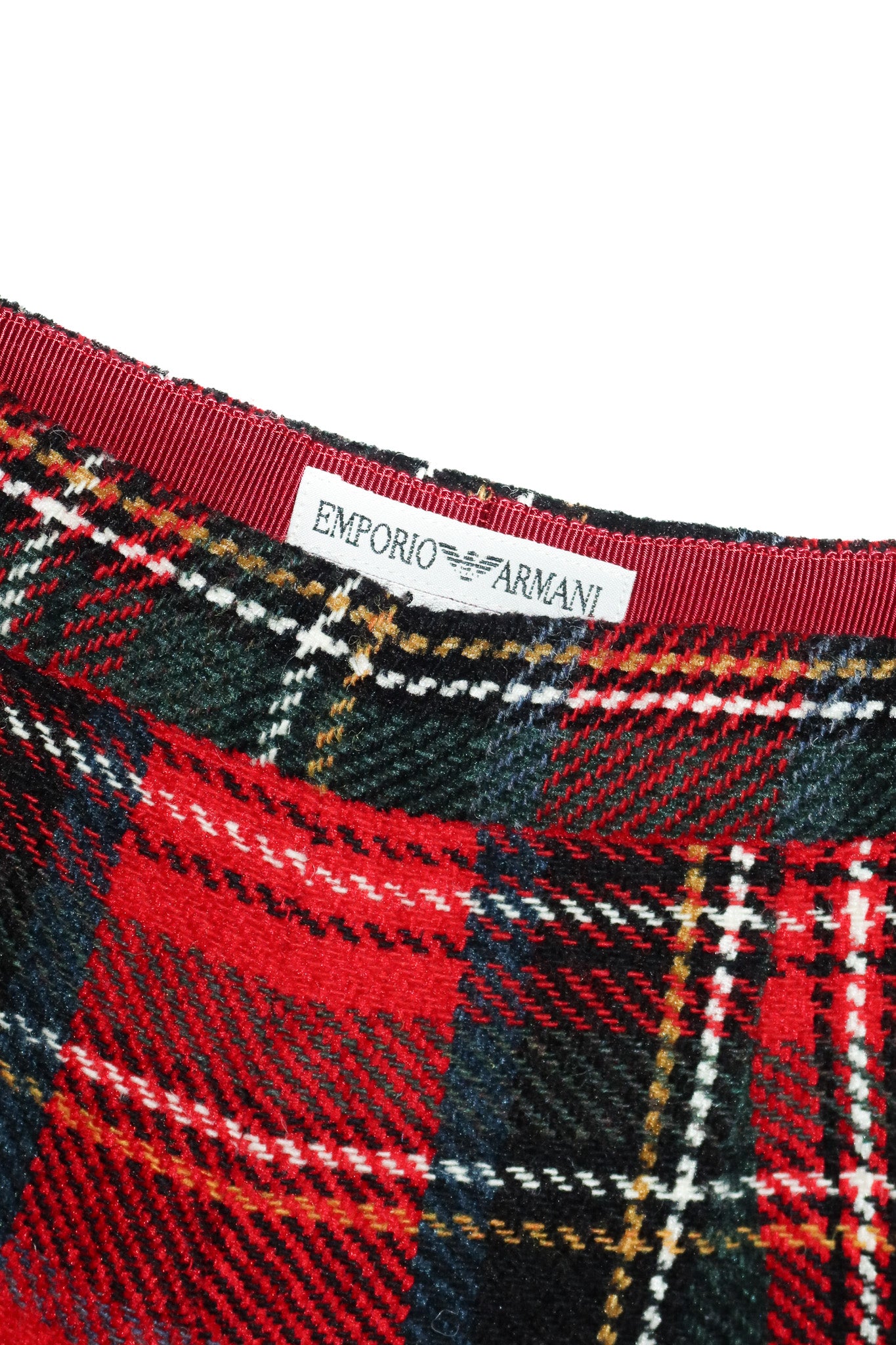 1990's emporio armani tartan wool shorts red.