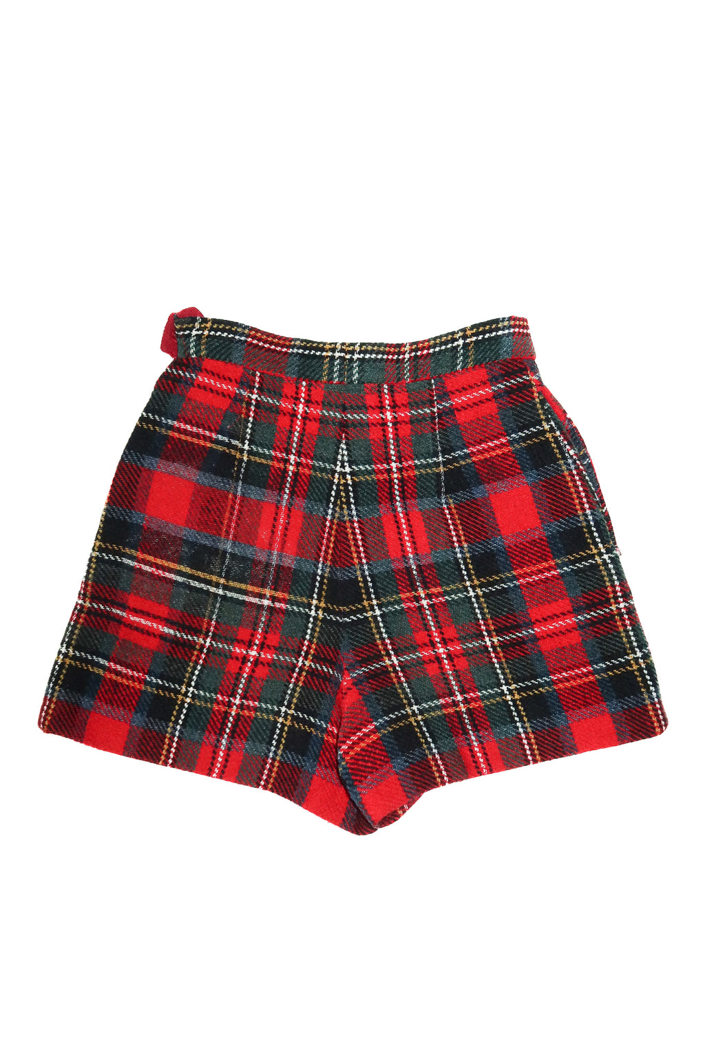 1990's emporio armani tartan wool shorts red.