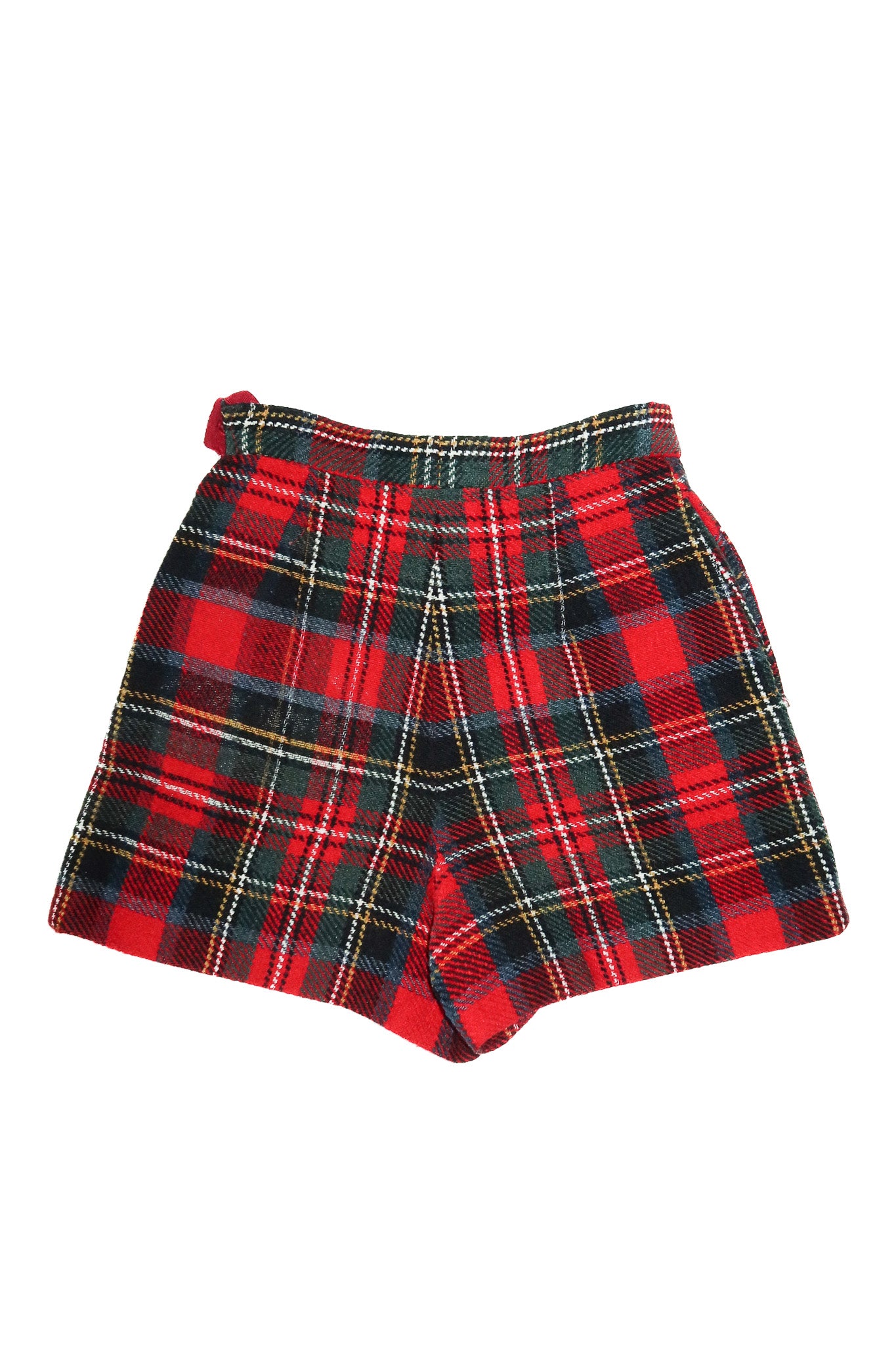 1990's emporio armani tartan wool shorts red.