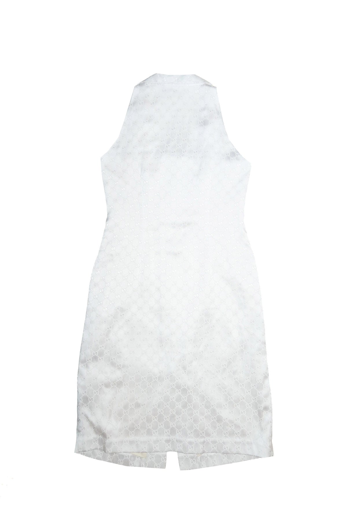 1990's marie-chantal paris monogram button front dress white.