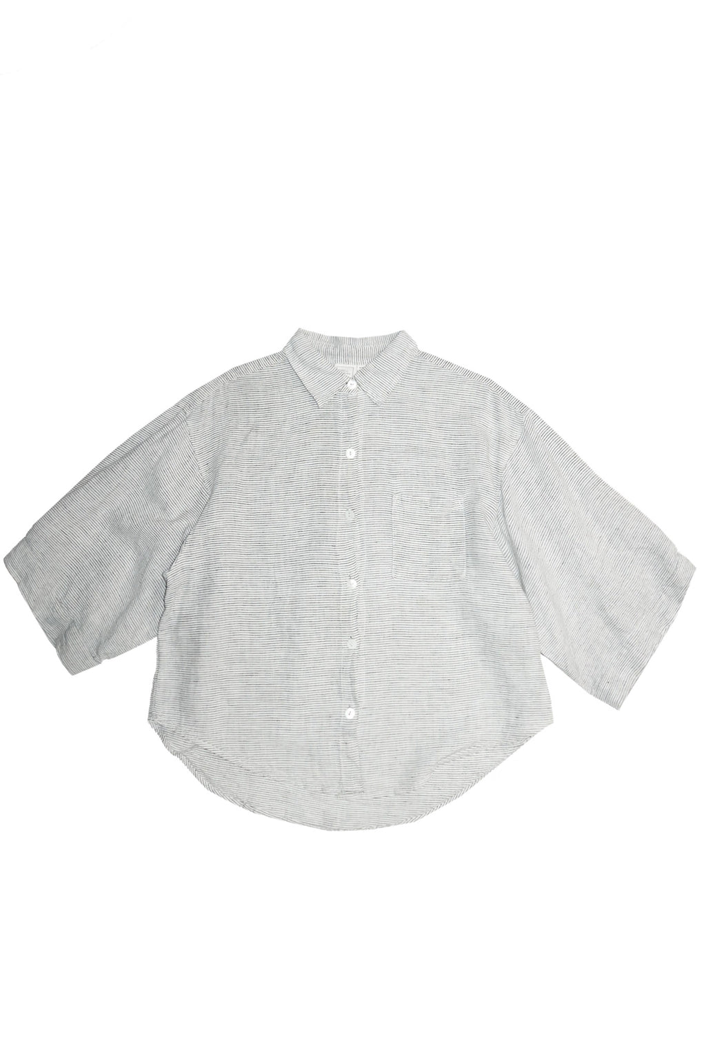 deiji studios 03 oversized striped button up shirt white / black.