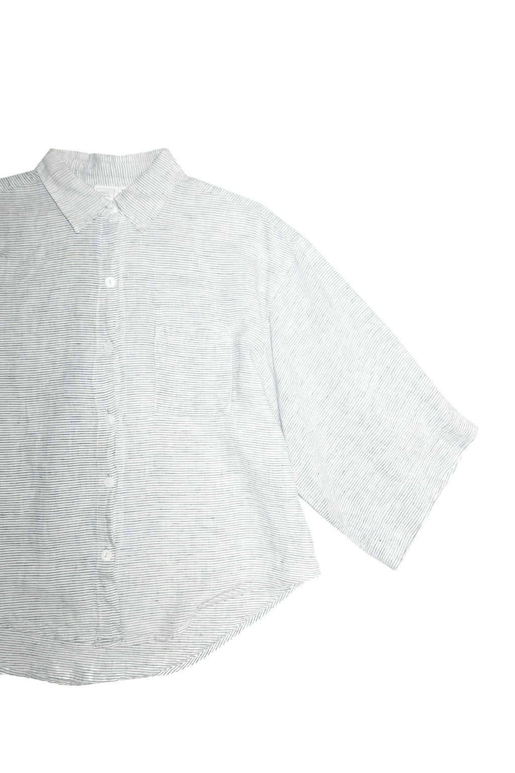 deiji studios 03 oversized striped button up shirt white / black.