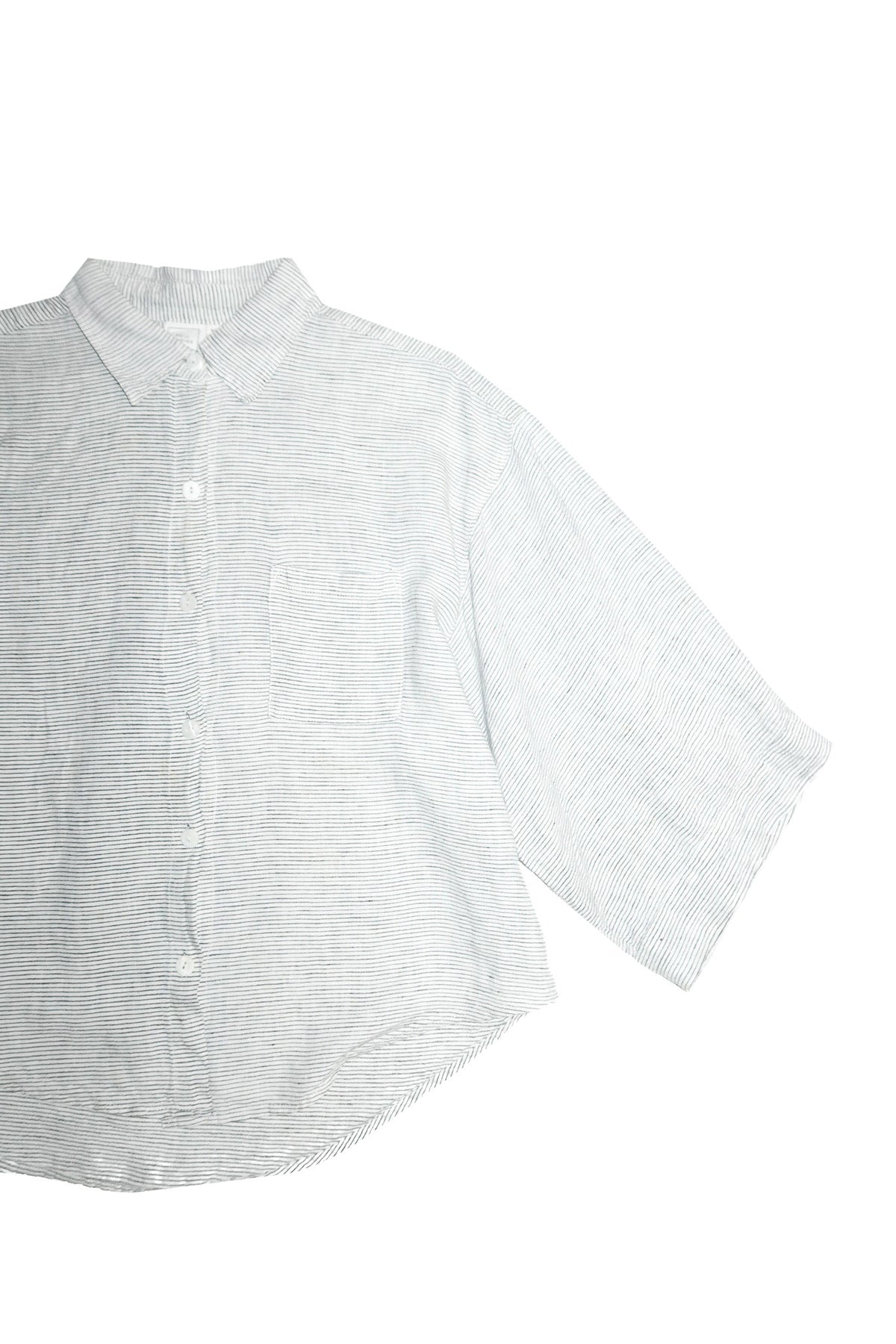 deiji studios 03 oversized striped button up shirt white / black.