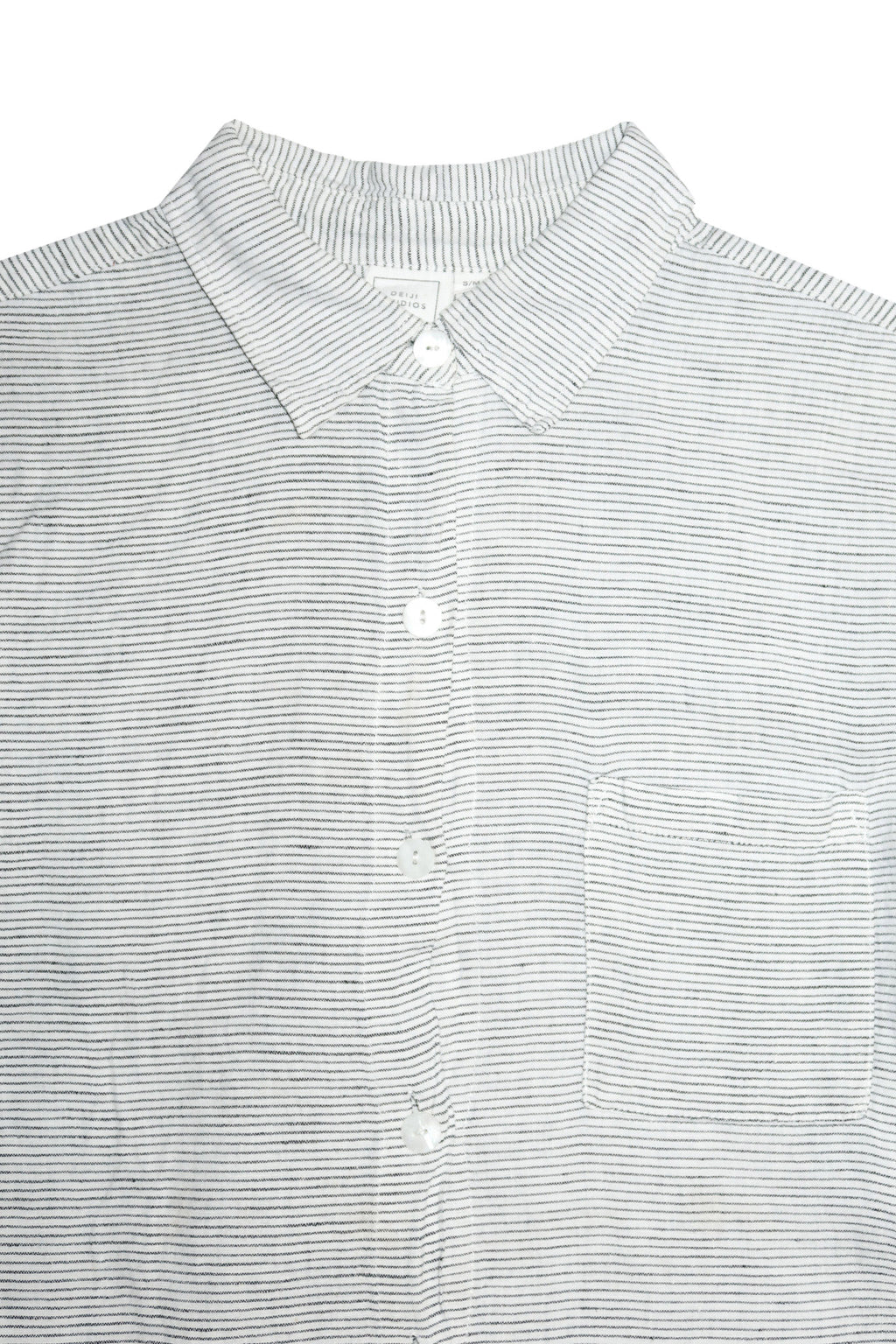 deiji studios 03 oversized striped button up shirt white / black.