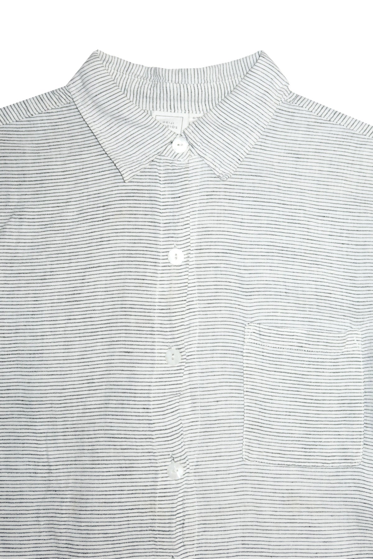 deiji studios 03 oversized striped button up shirt white / black.