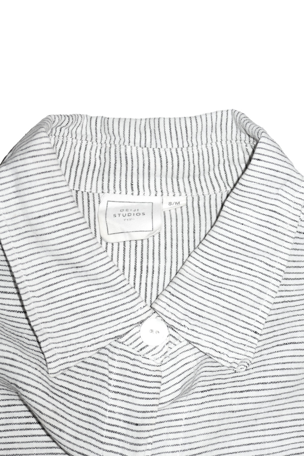 deiji studios 03 oversized striped button up shirt white / black.
