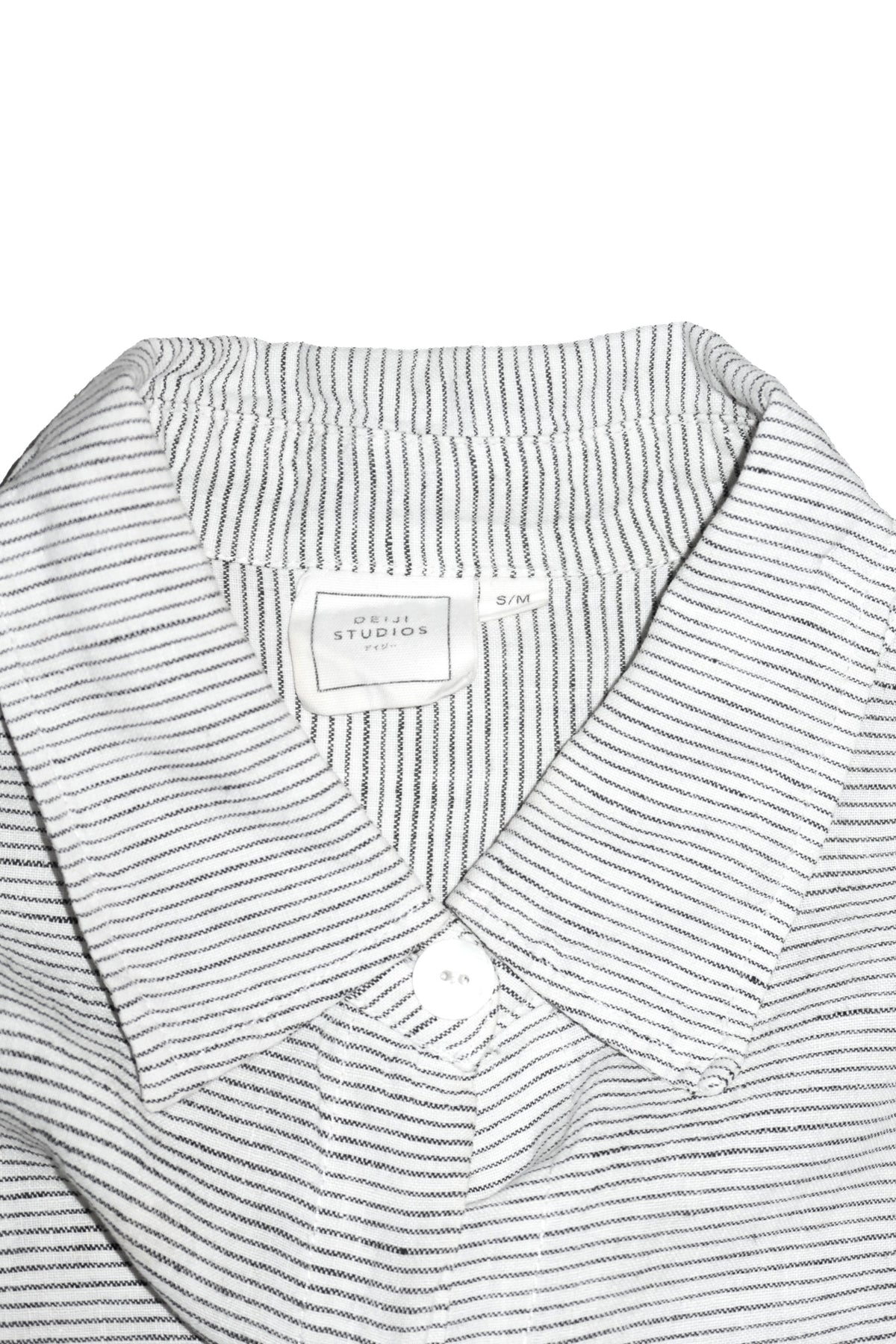 deiji studios 03 oversized striped button up shirt white / black.