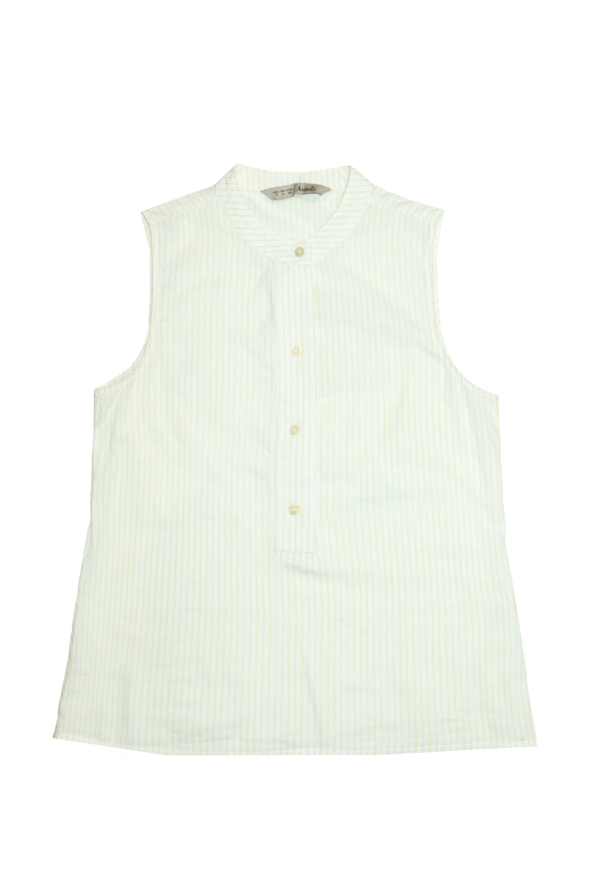 2000's arienti pinstripe button up tank top green / white.