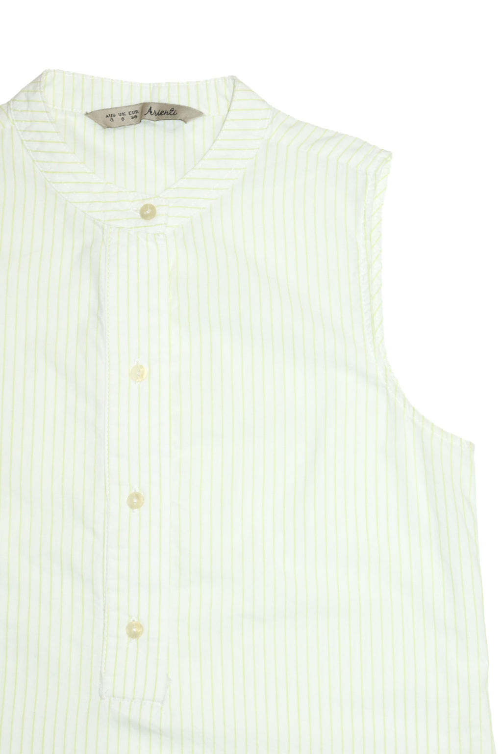 2000's arienti pinstripe button up tank top green / white.