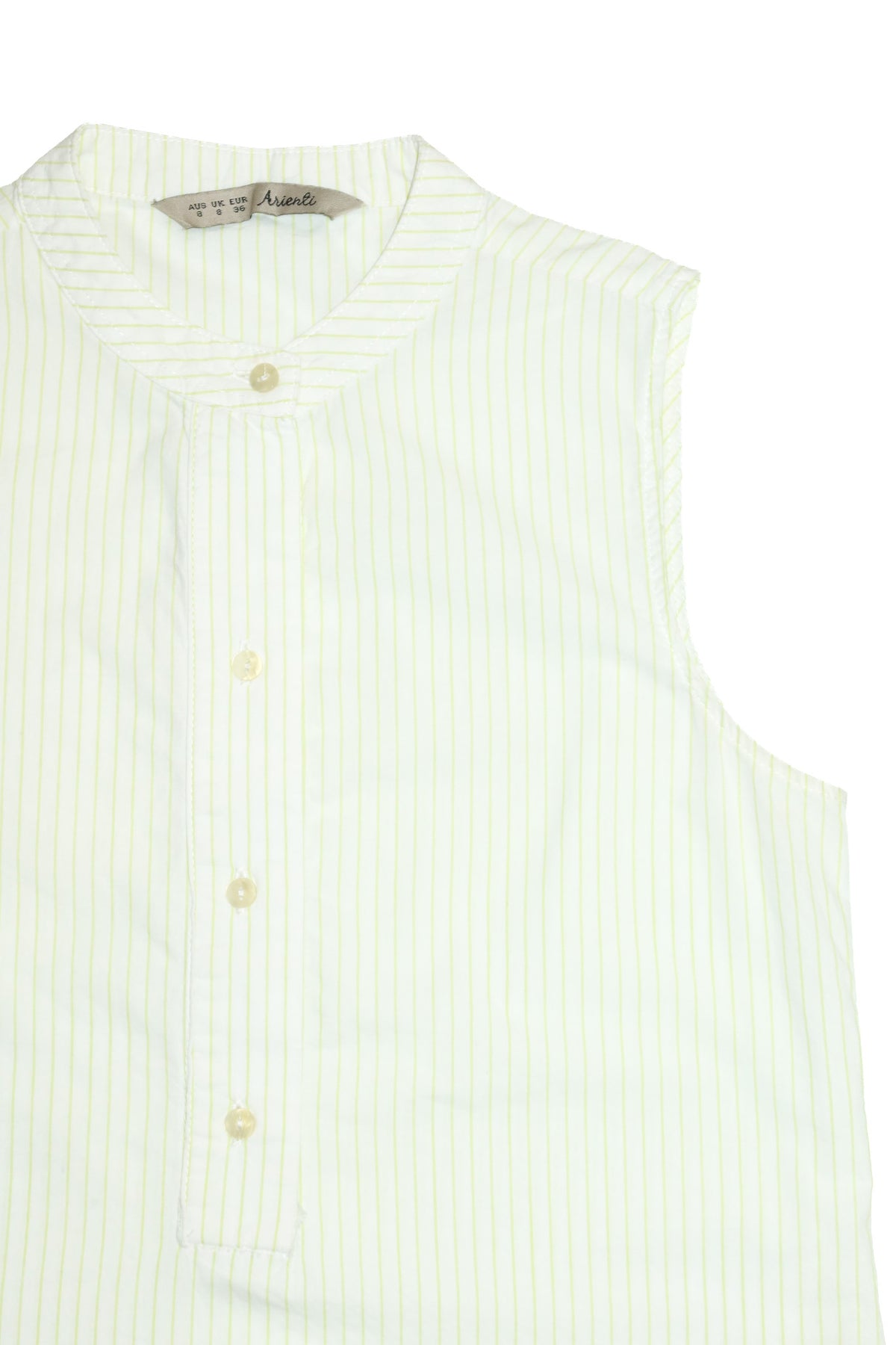 2000's arienti pinstripe button up tank top green / white.