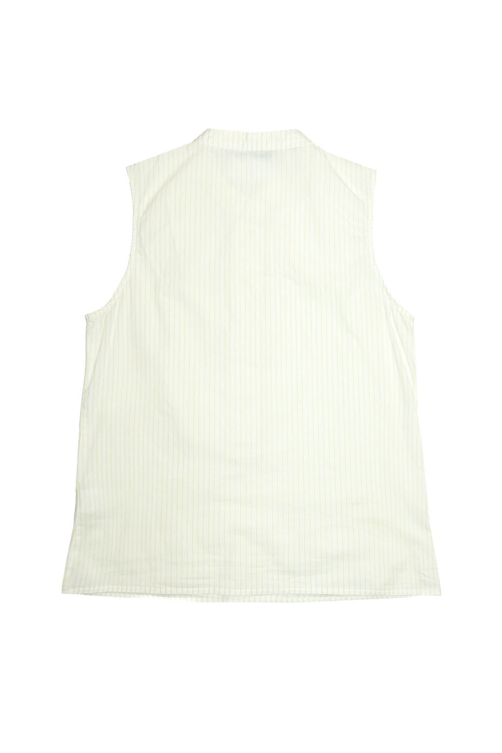 2000's arienti pinstripe button up tank top green / white.