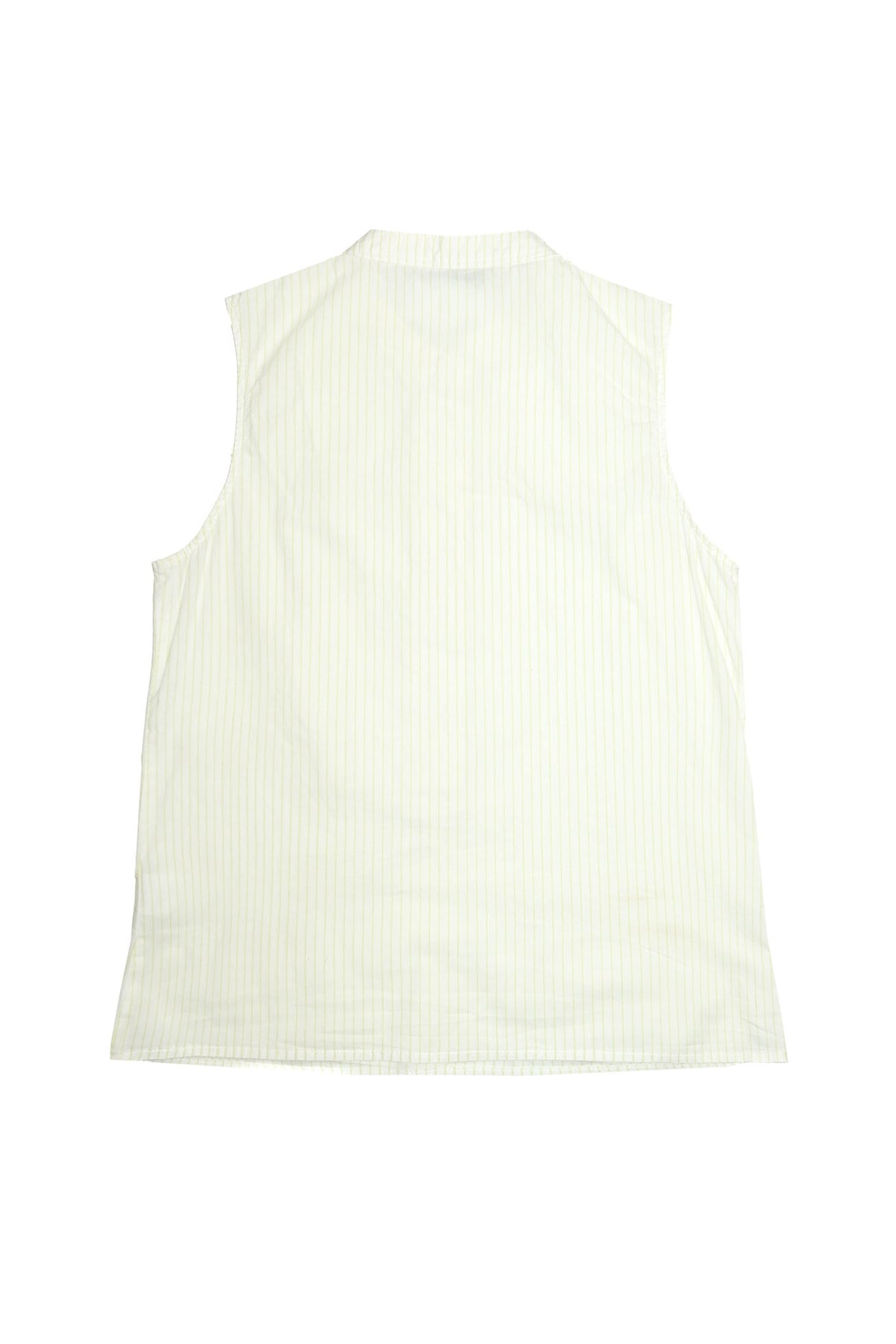2000's arienti pinstripe button up tank top green / white.