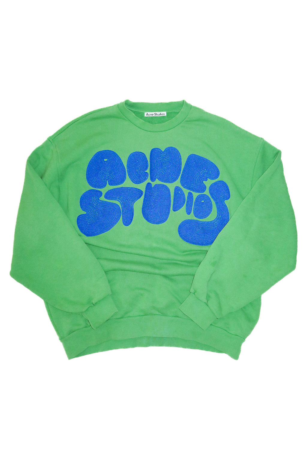 acne studios bubble logo sweatshirt green.