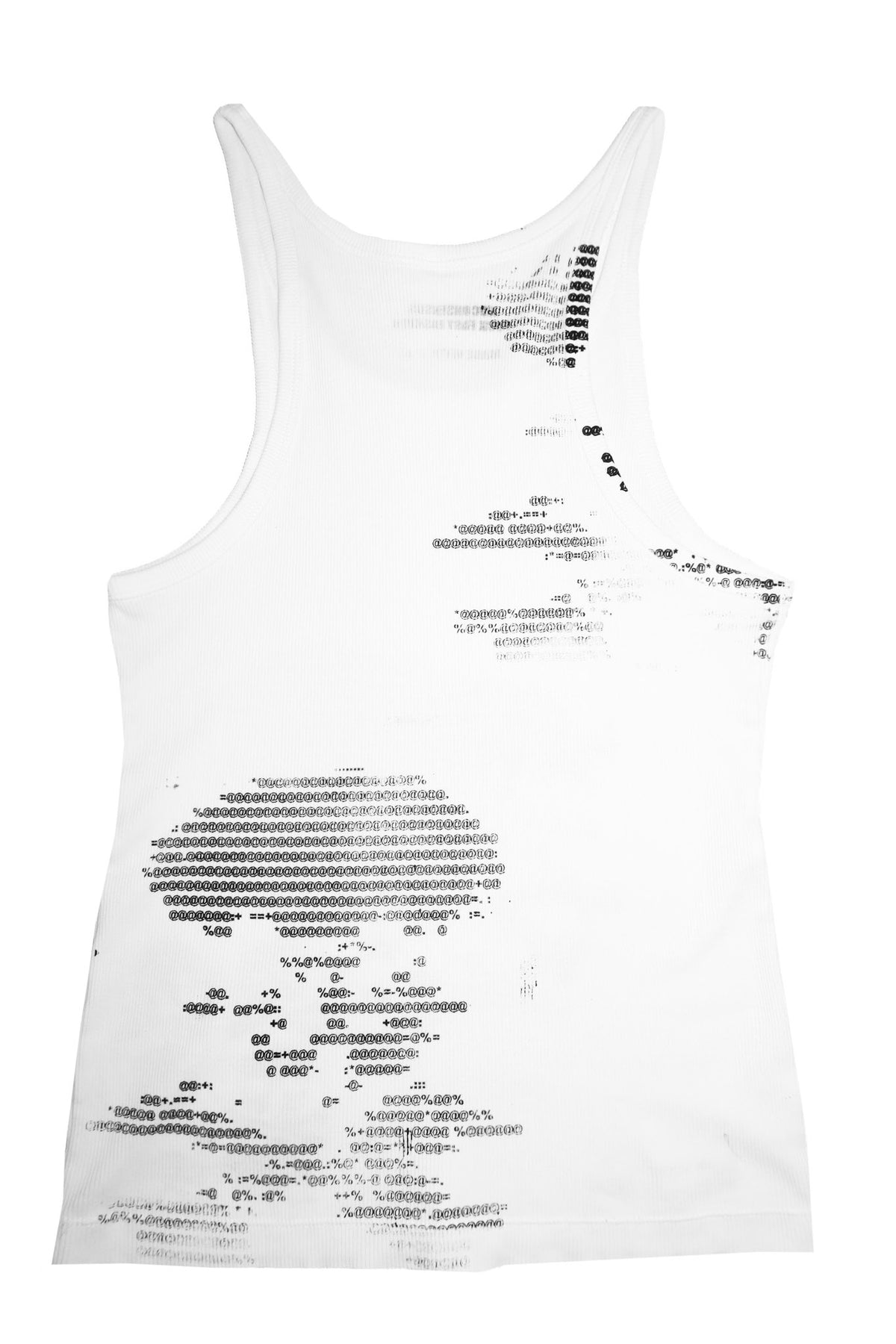 no consensus mixed graphic rib racer tank white.
