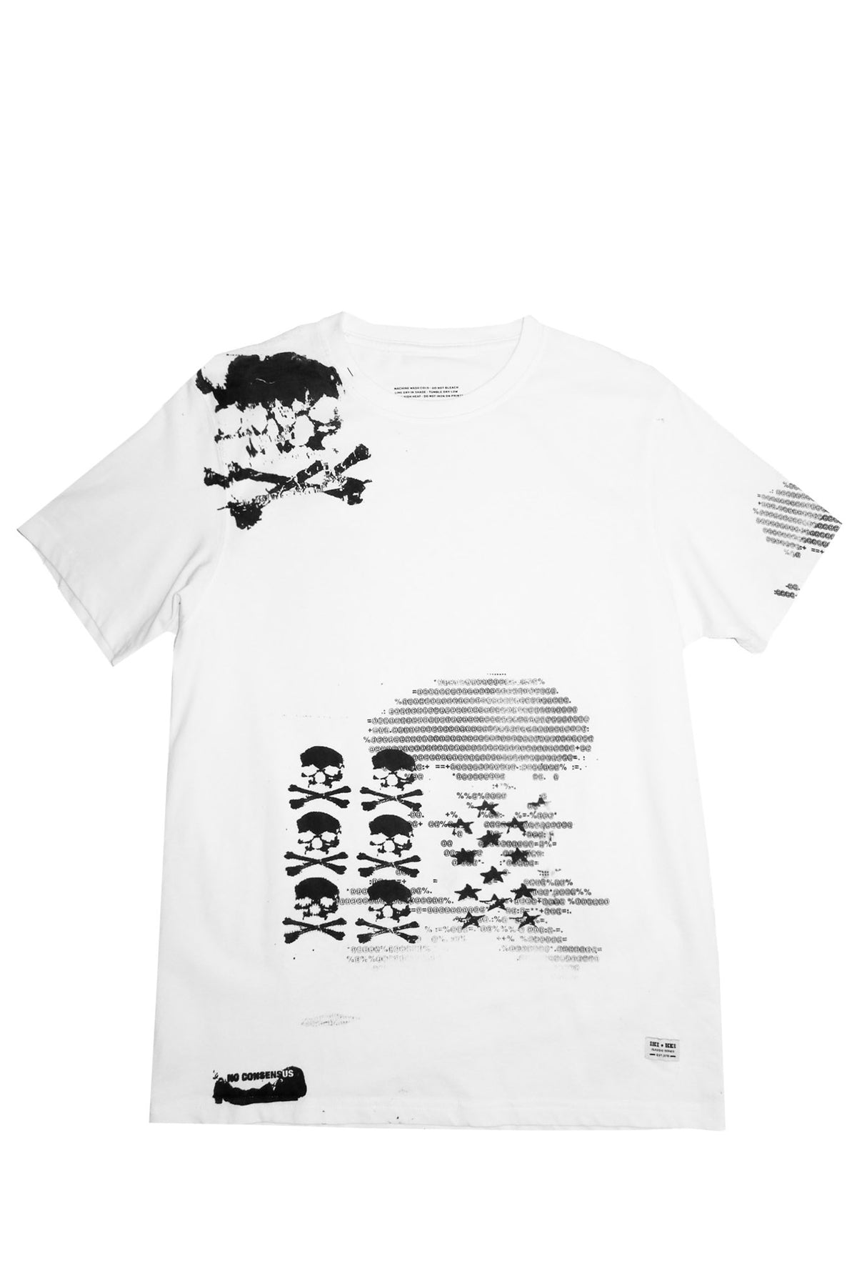 no consensus mixed graphic skull tee white.