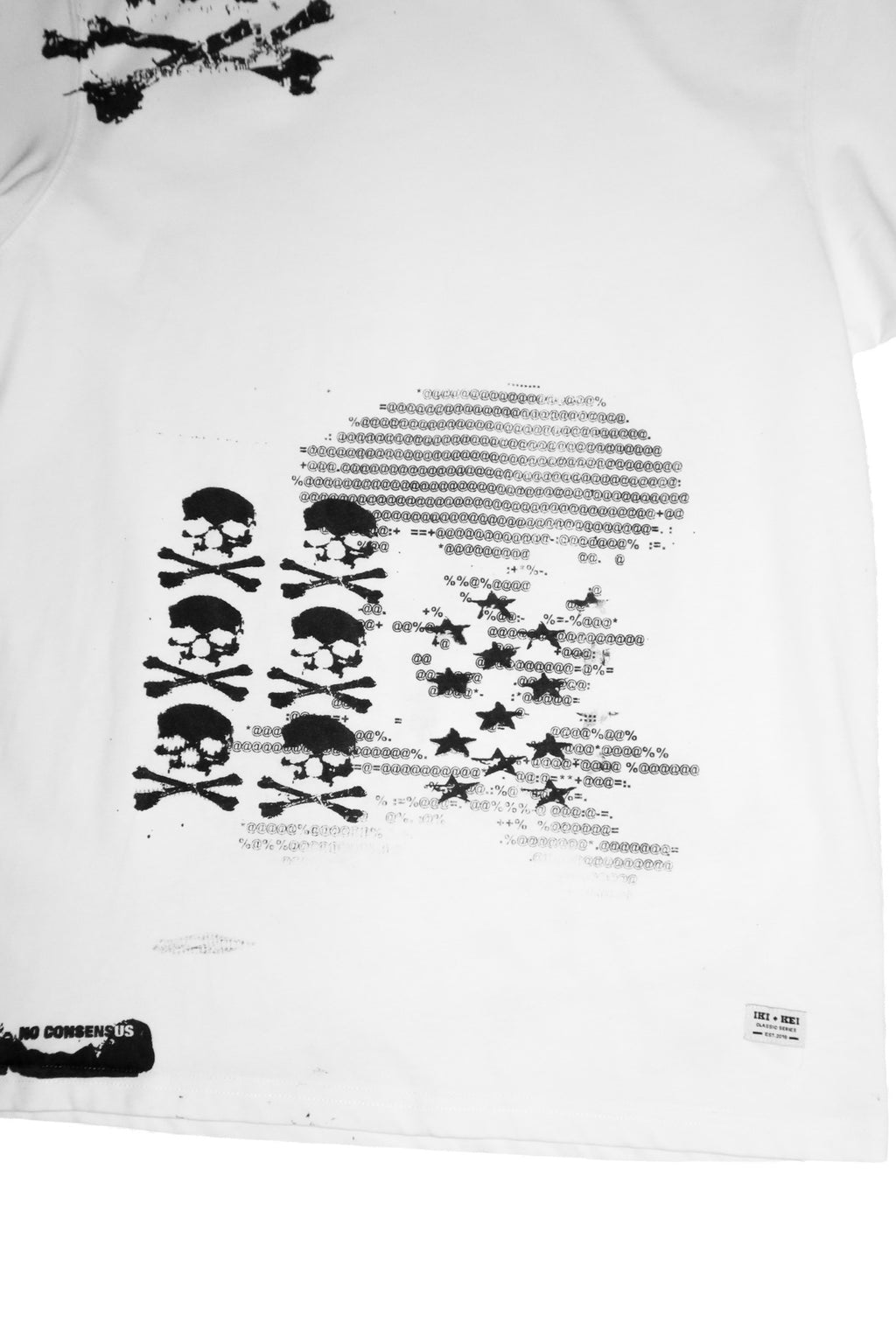 no consensus mixed graphic skull tee white.