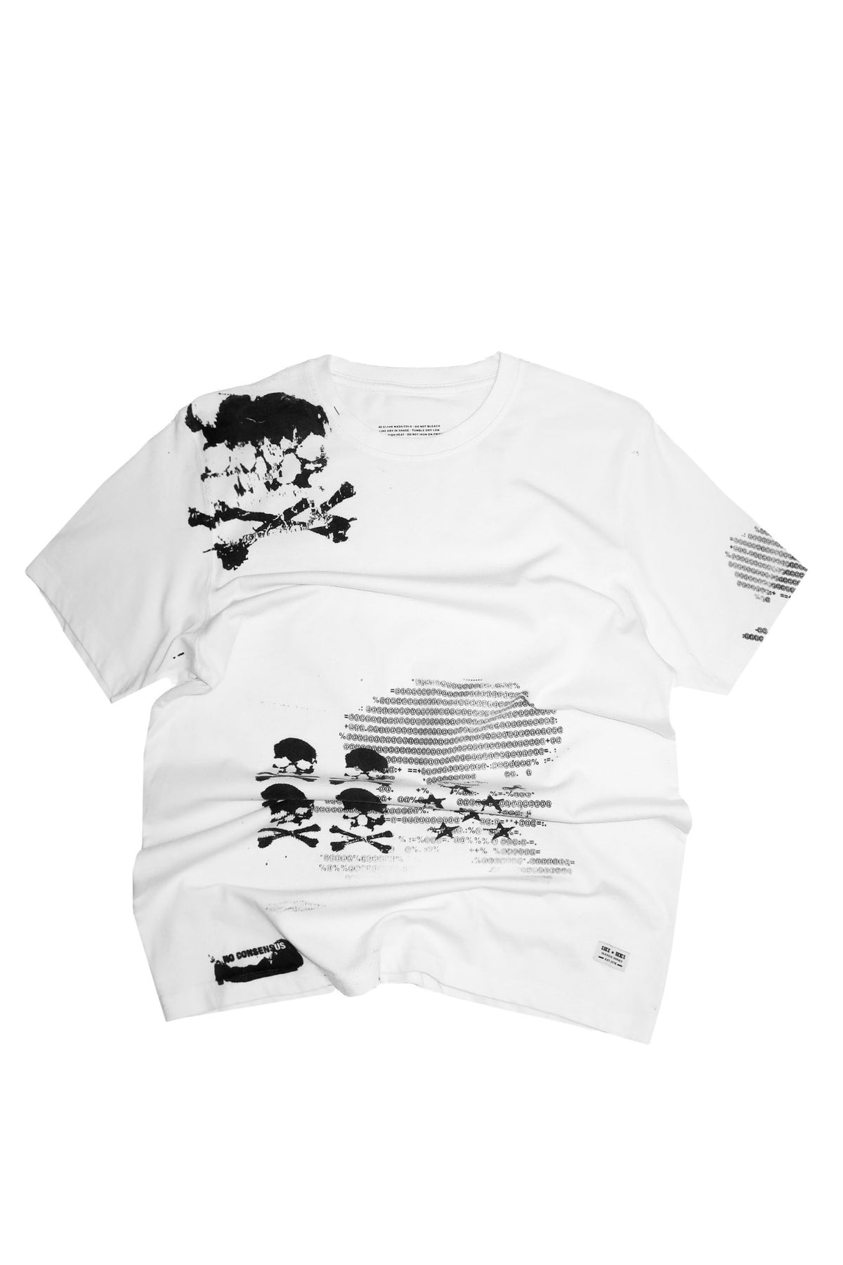 no consensus mixed graphic skull tee white.