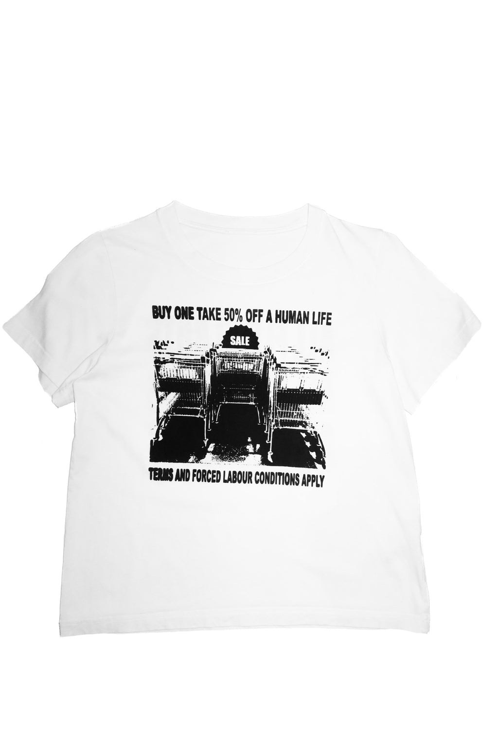 no consensus mixed graphic baby tee white.