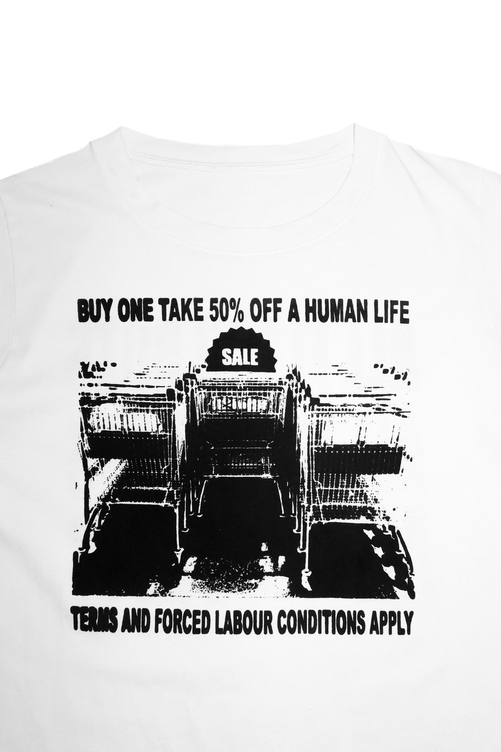 no consensus mixed graphic baby tee white.