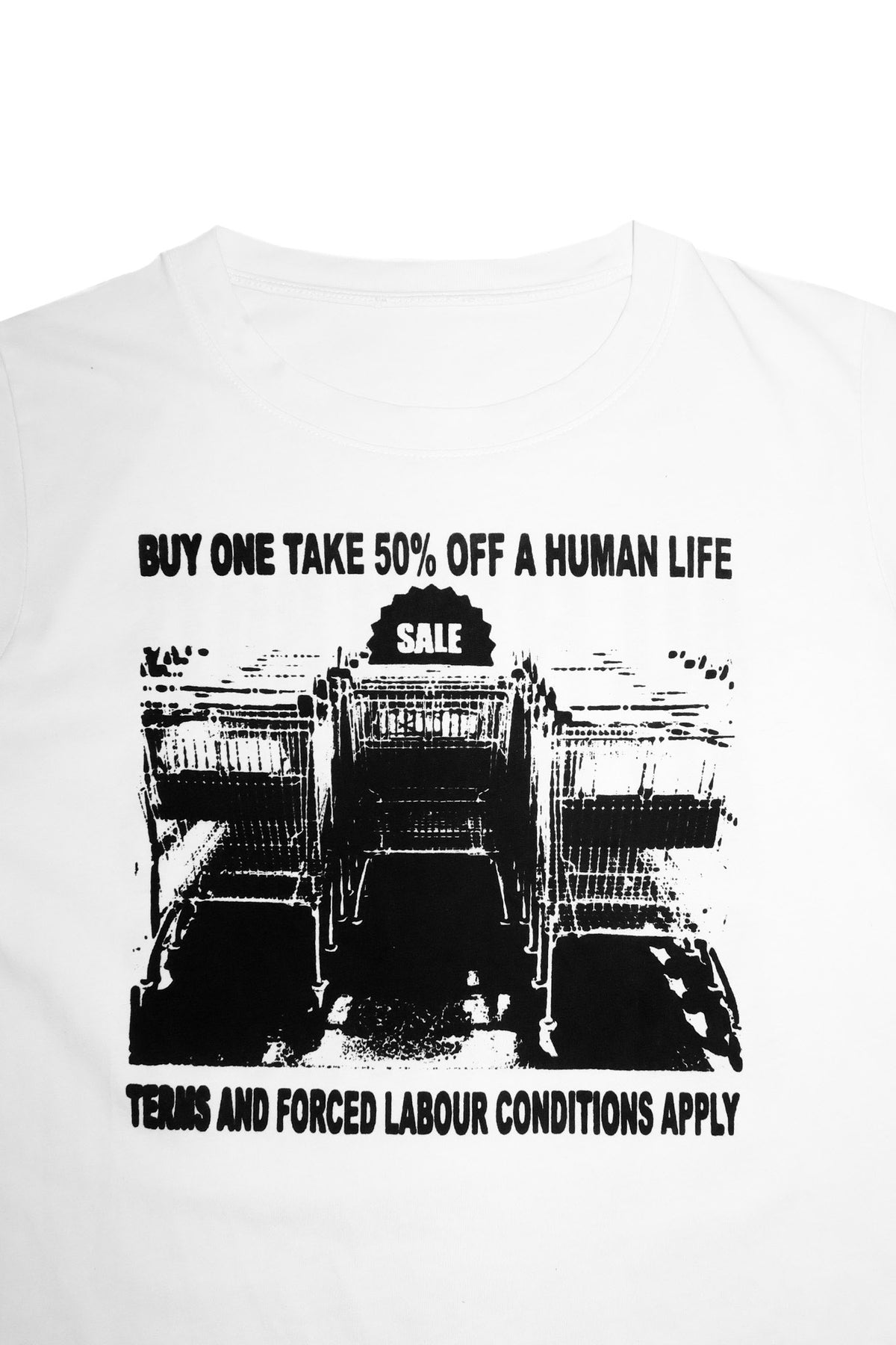 no consensus mixed graphic baby tee white.
