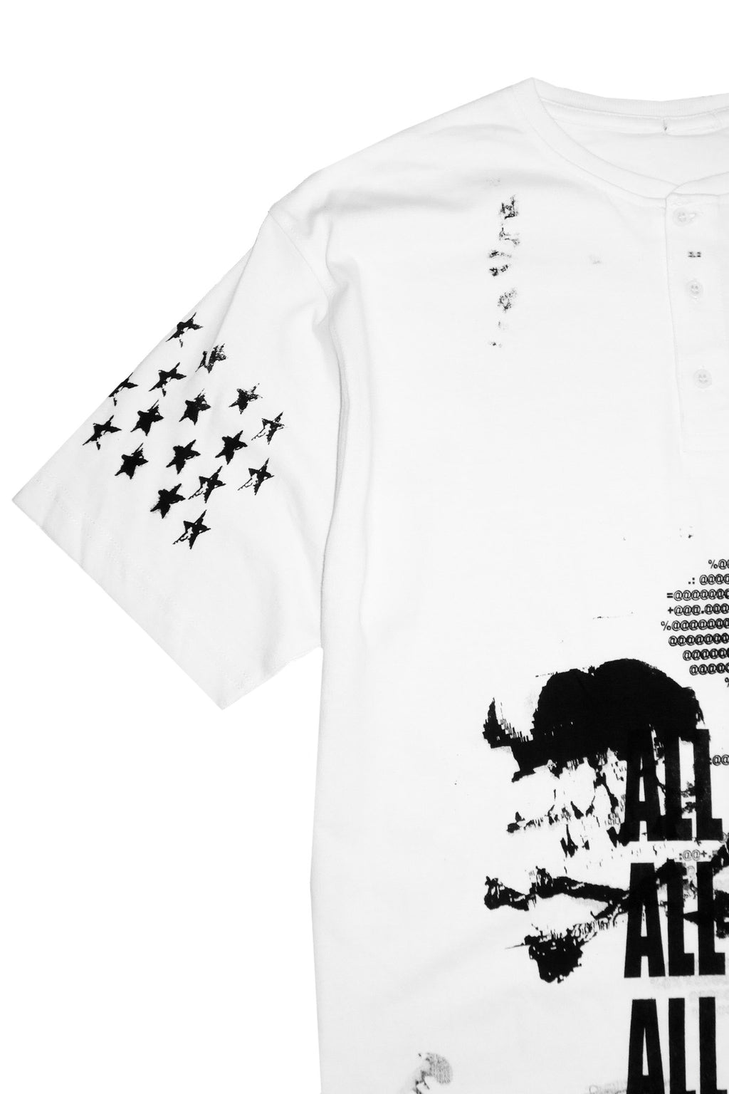 no consensus mixed graphic button tee white.