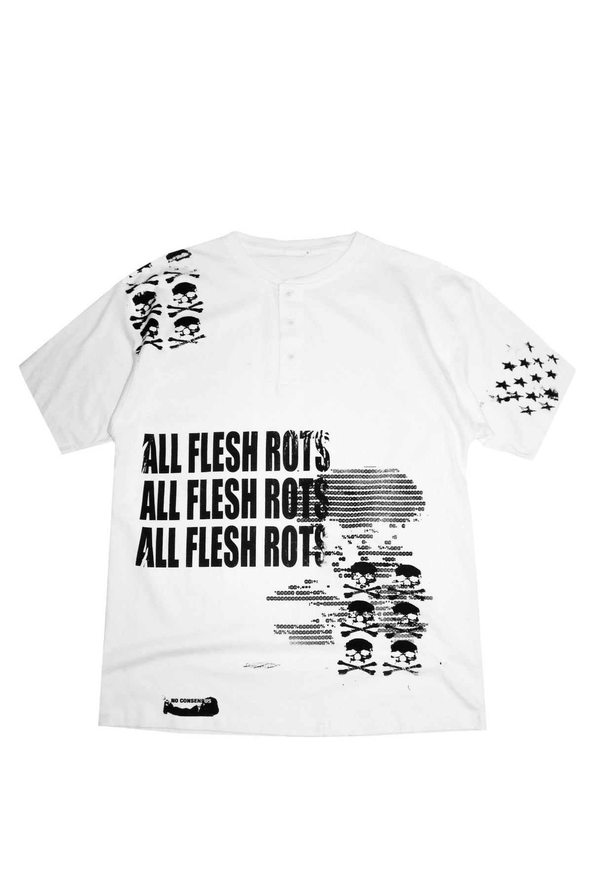 no consensus mixed graphic II button tee white.