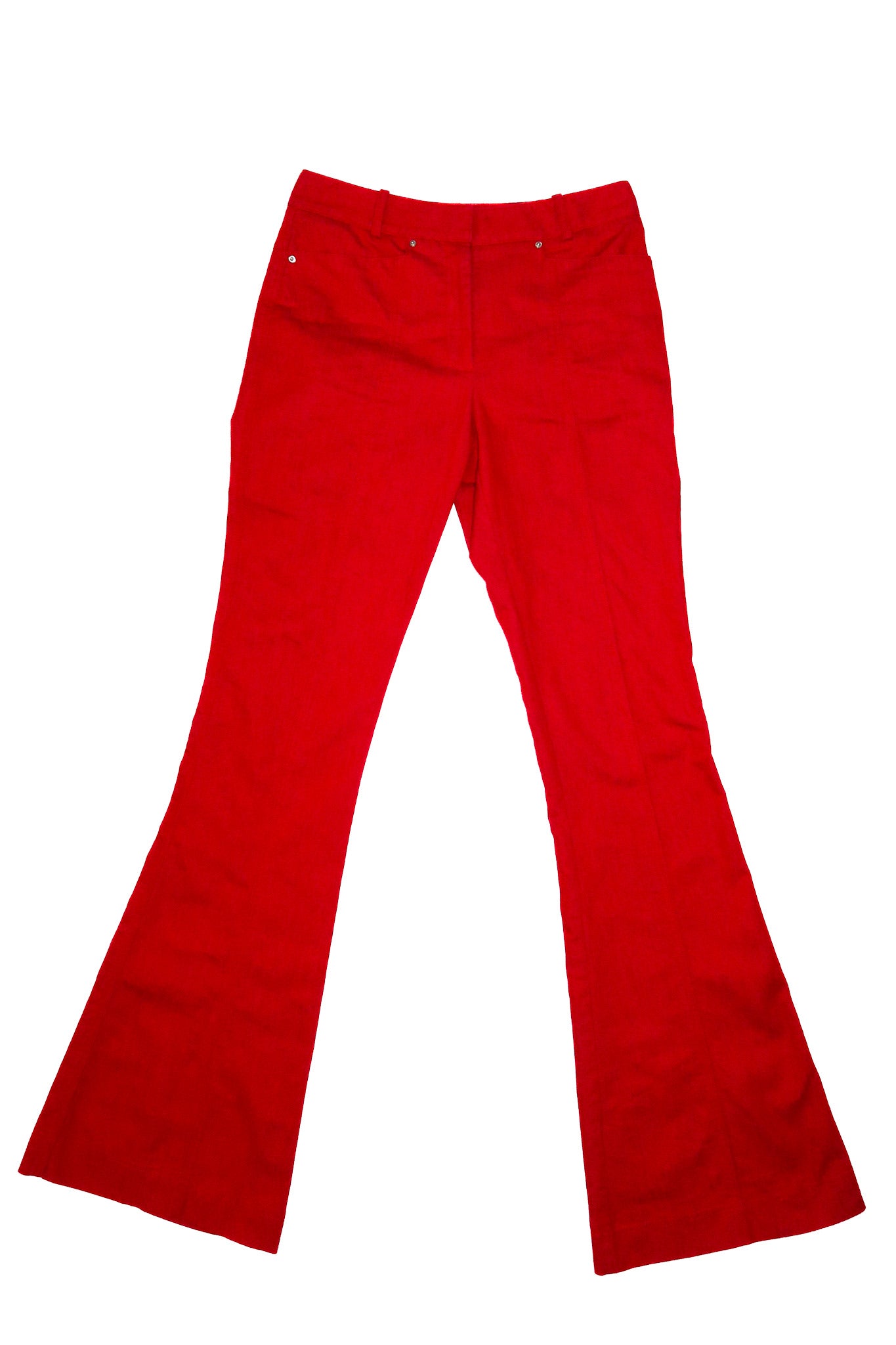 2000’s cue flared tailored trousers red.