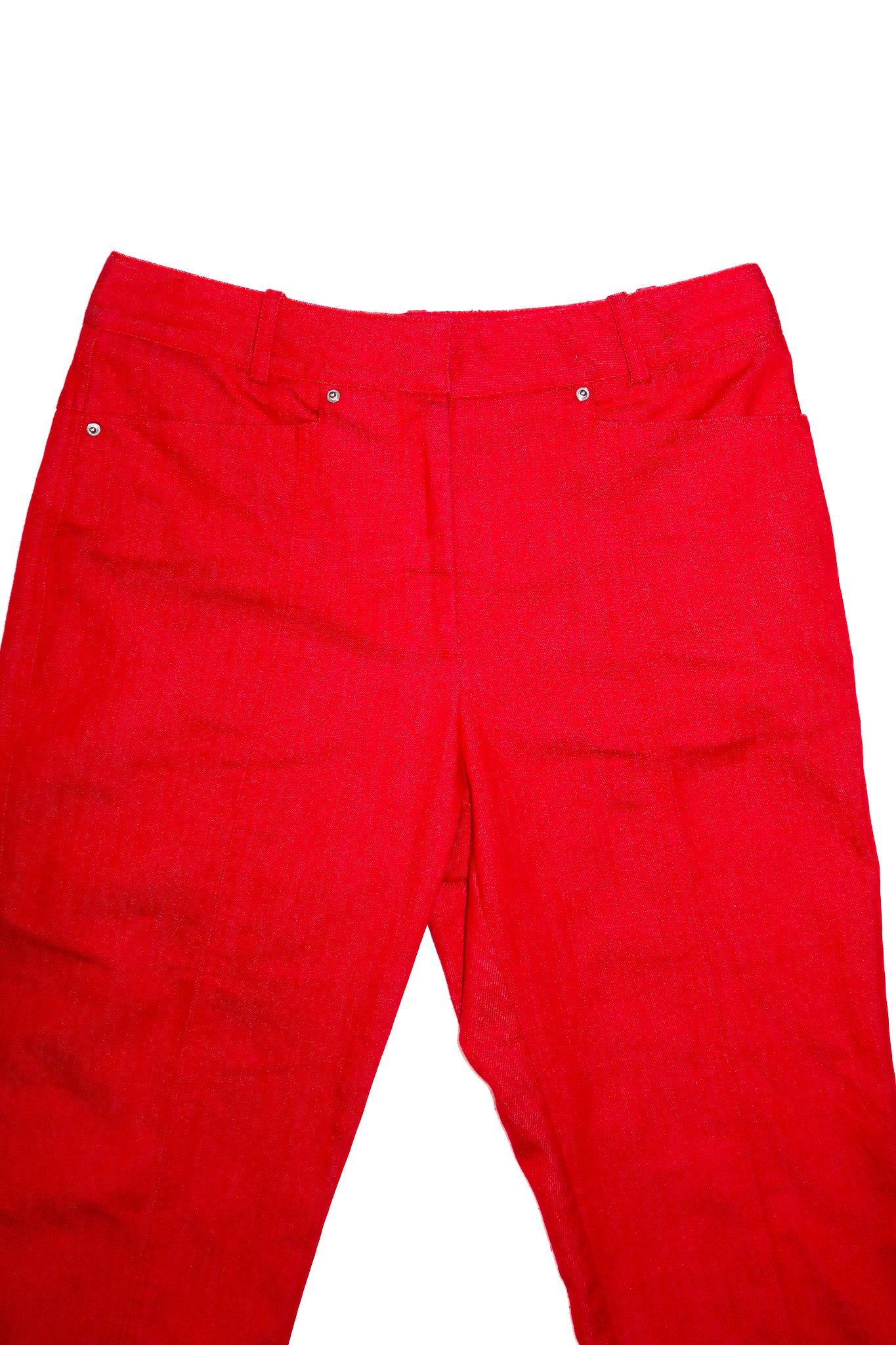 2000’s cue flared tailored trousers red.