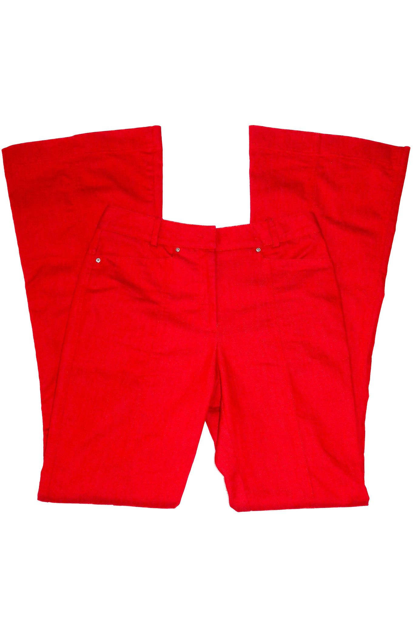2000’s cue flared tailored trousers red.