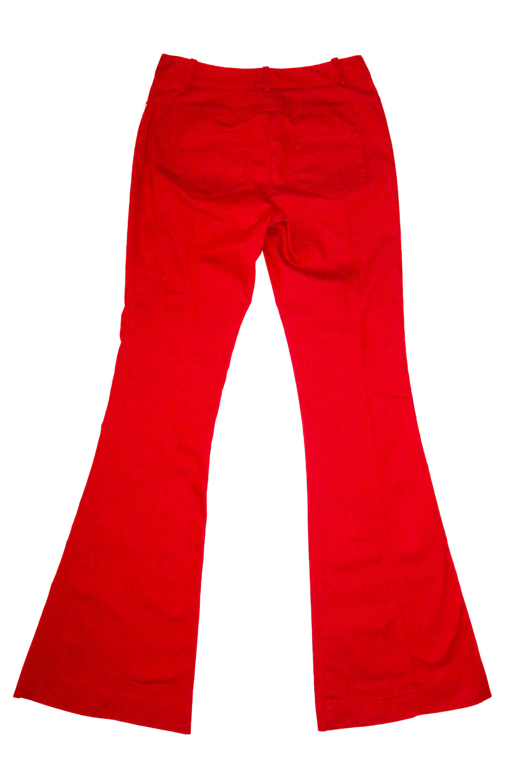 2000’s cue flared tailored trousers red.
