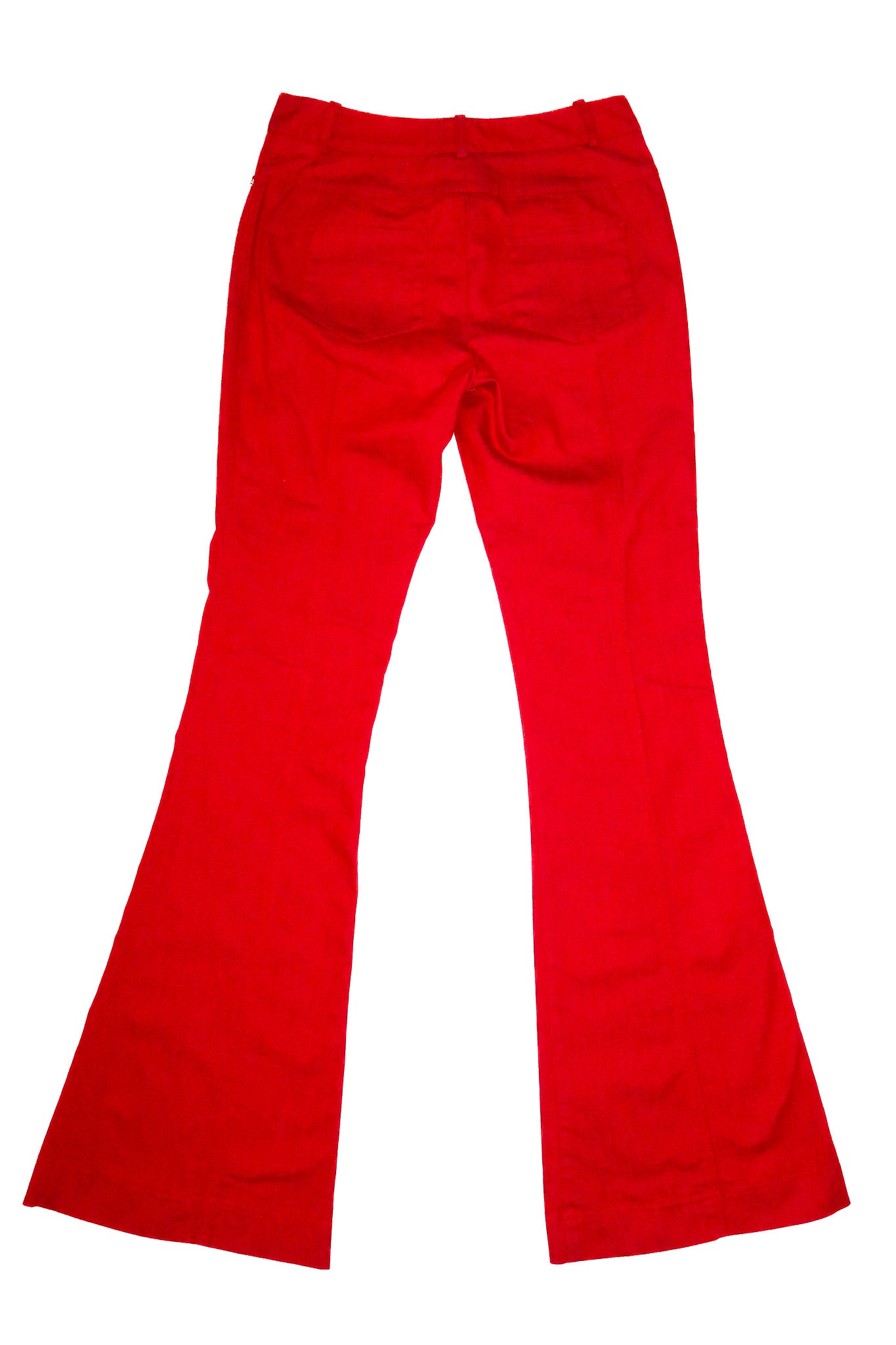 2000’s cue flared tailored trousers red.