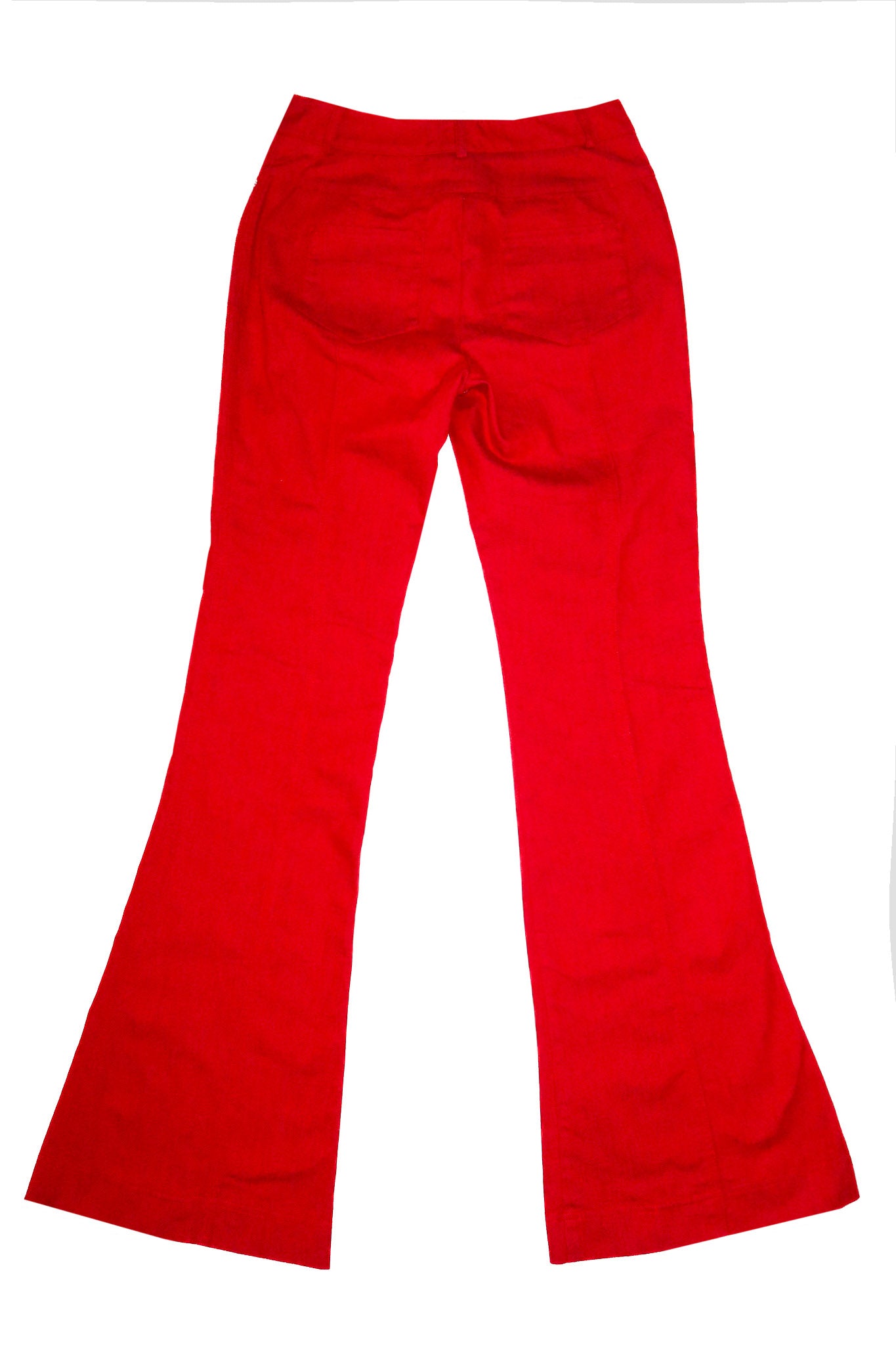 2000’s cue flared tailored trousers red.