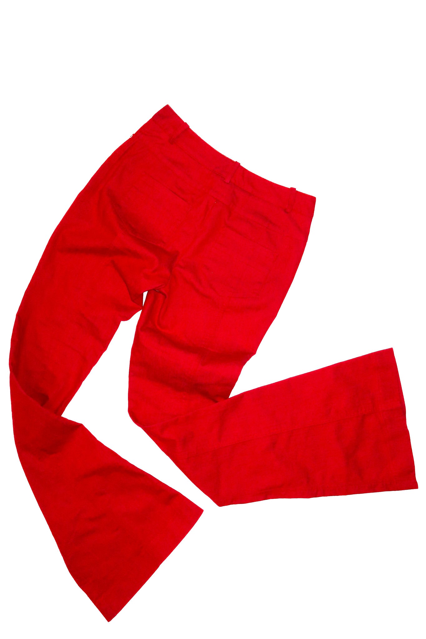 2000’s cue flared tailored trousers red.
