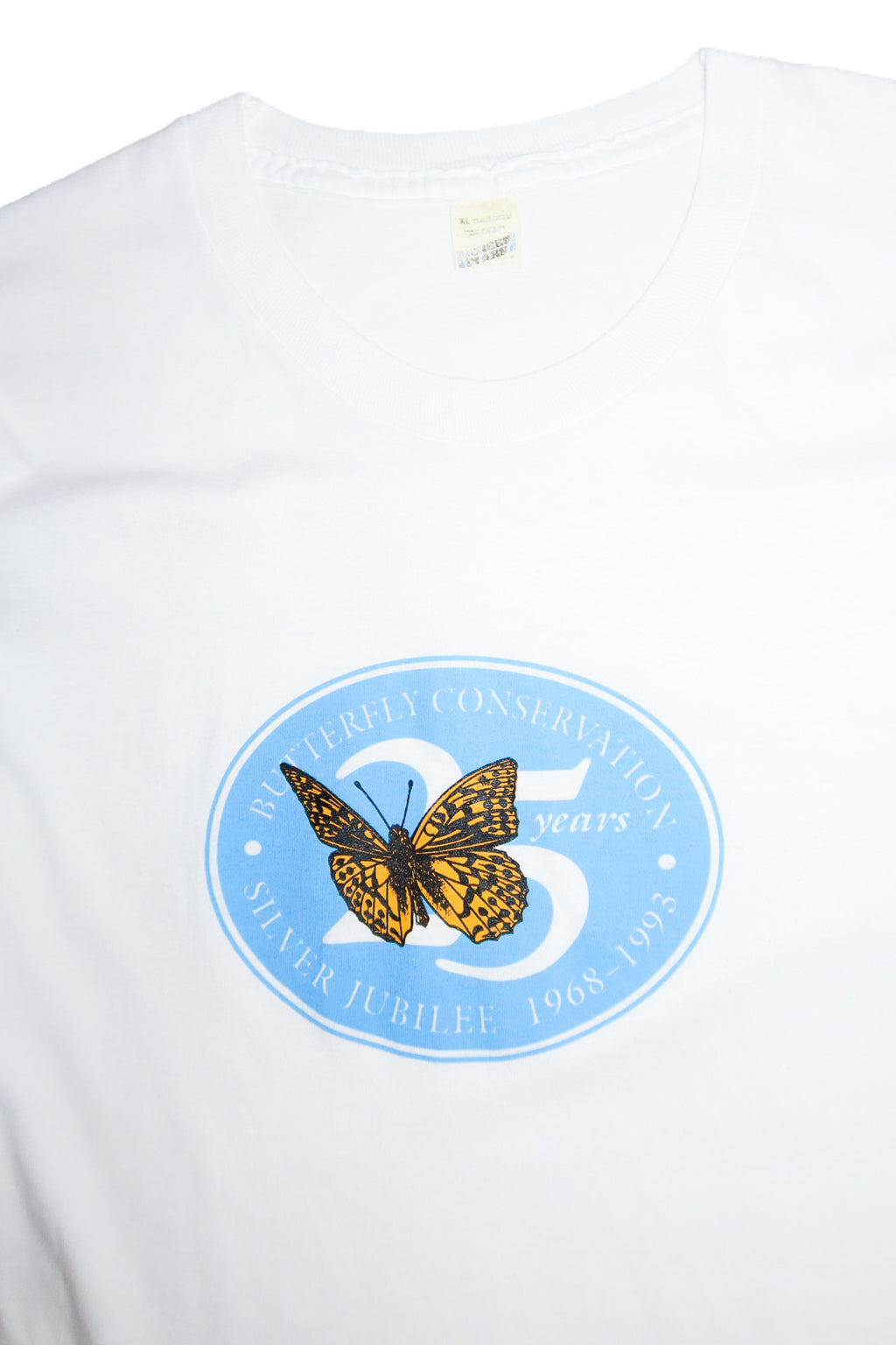 1993 screen stars butterfly conservation graphic t-shirt white.