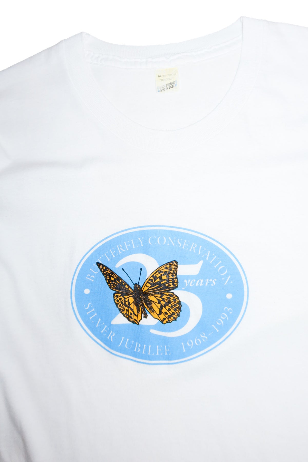 1993 screen stars butterfly conservation graphic t-shirt white.