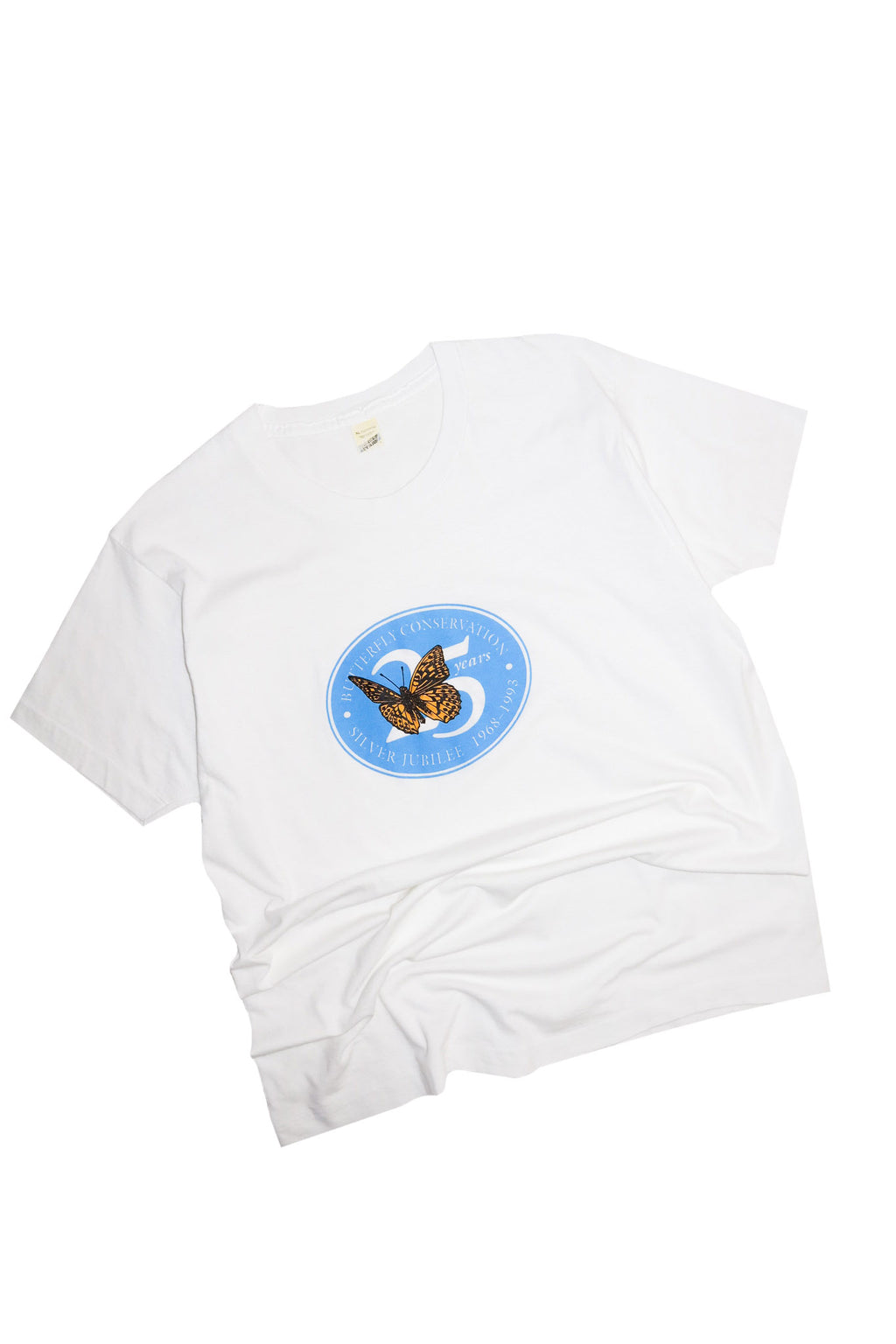 1993 screen stars butterfly conservation graphic t-shirt white.