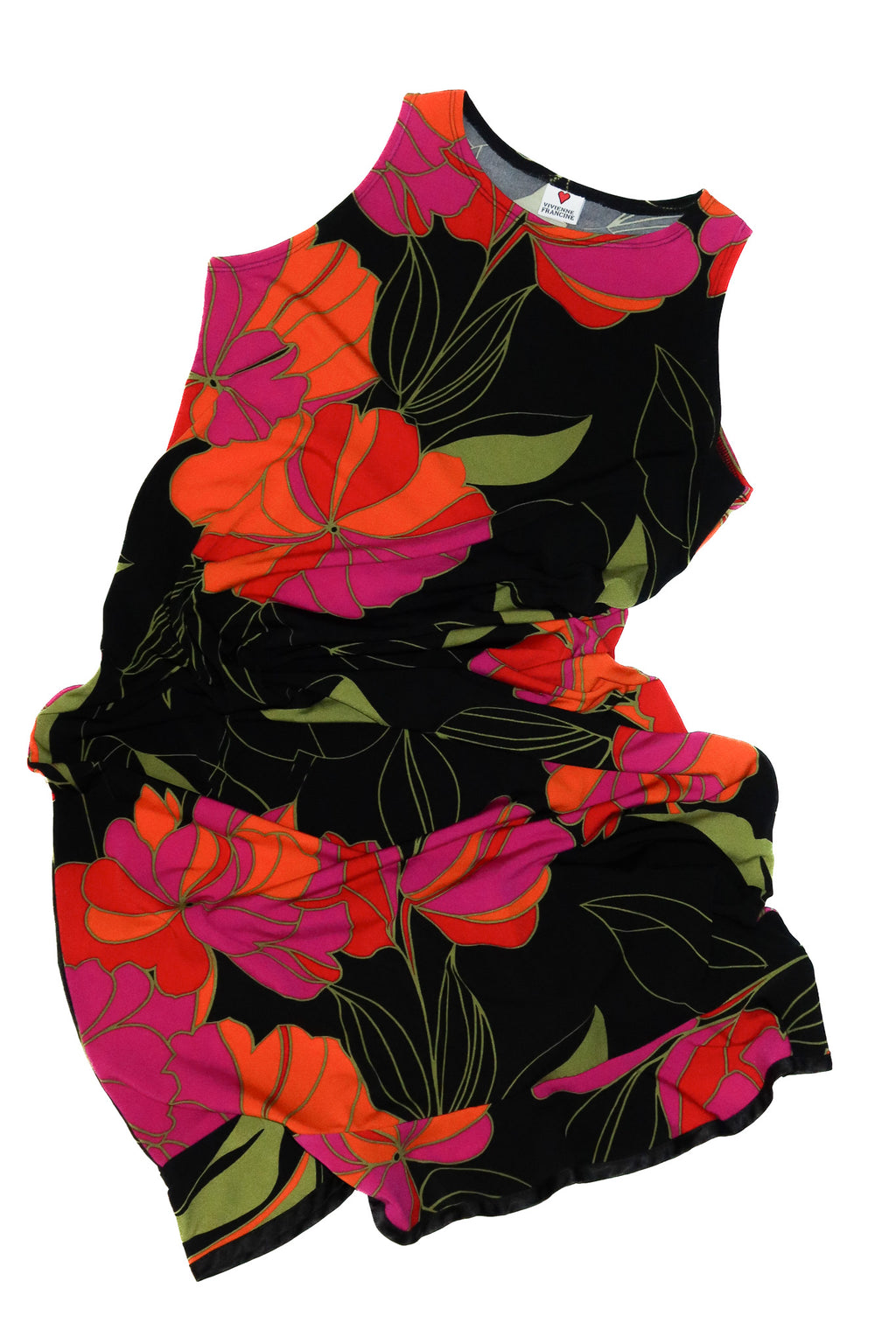 1990’s vivienne francine floral sleeveless midi dress black.