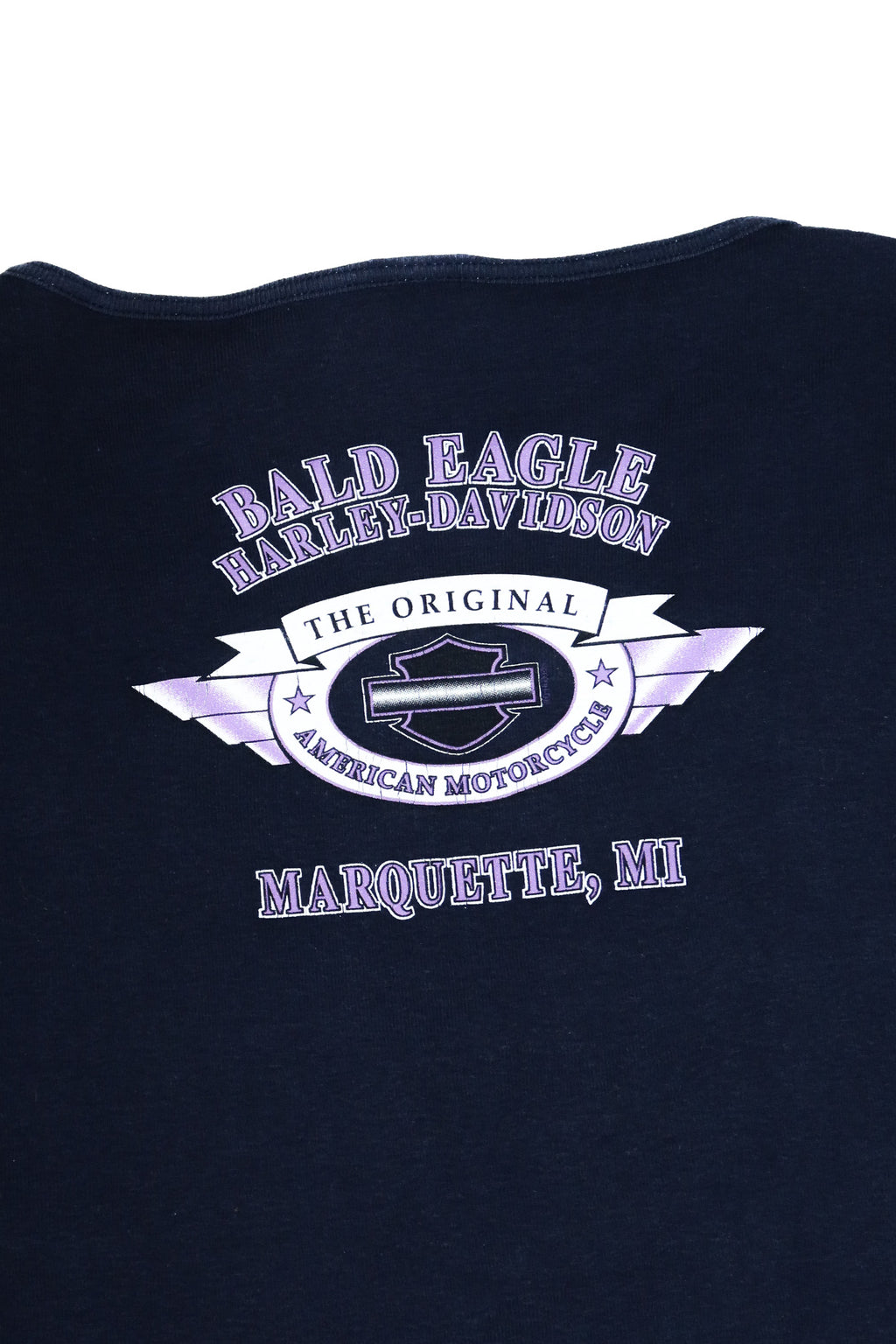 vintage harley davidson bald eagle graphic tee blue.