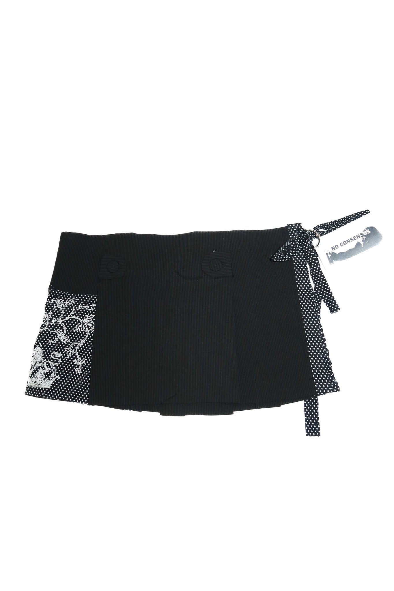no consensus polka dot tie skirt black.