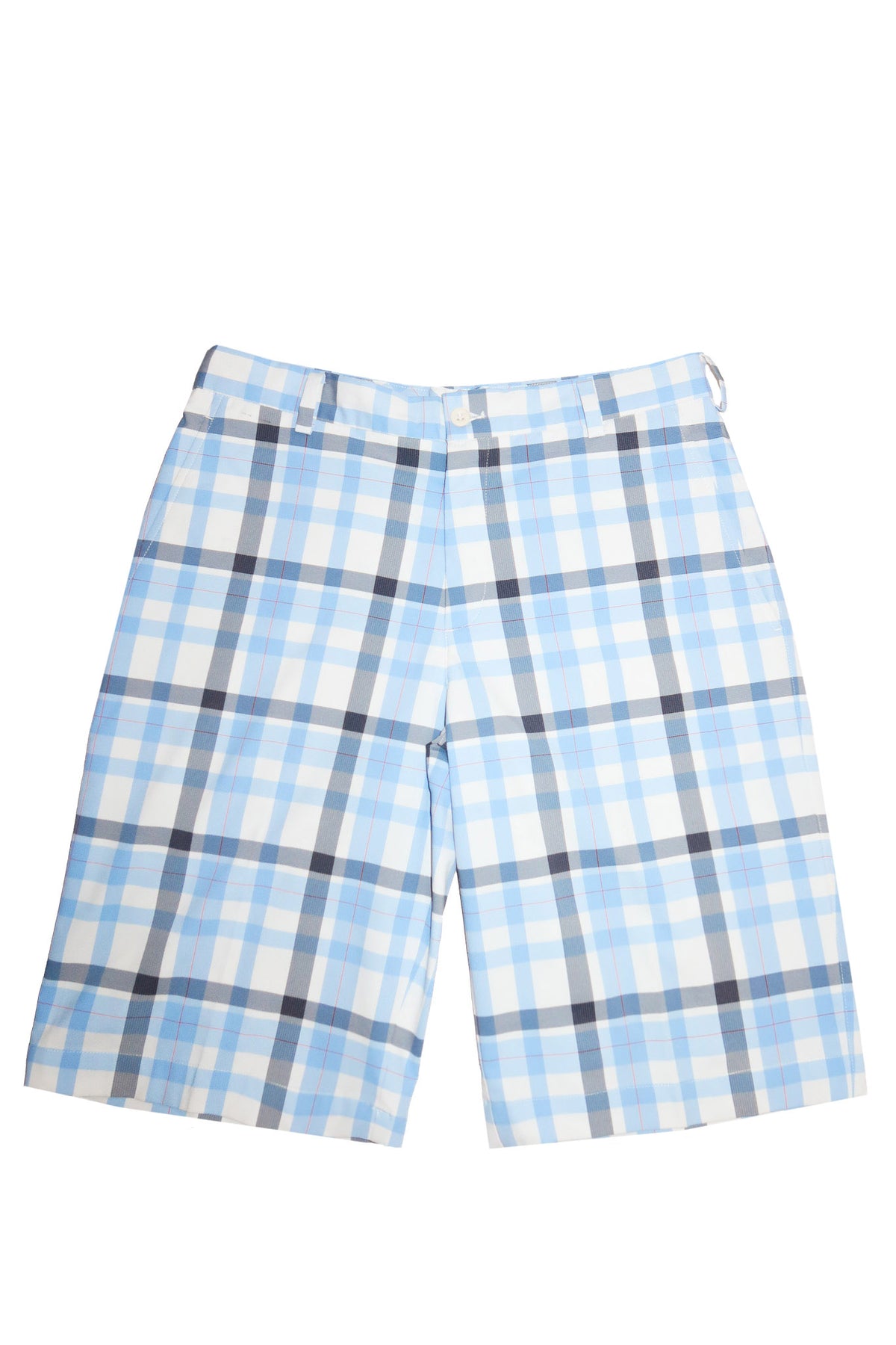 2000's nike golf dri-fit plaid shorts blue / white.