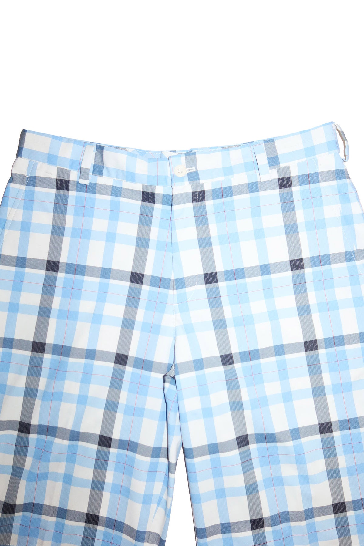 2000's nike golf dri-fit plaid shorts blue / white.