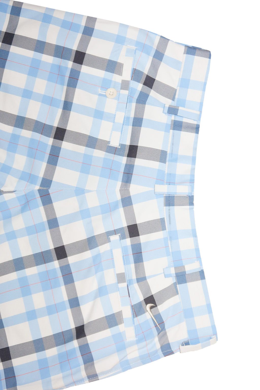 2000's nike golf dri-fit plaid shorts blue / white.