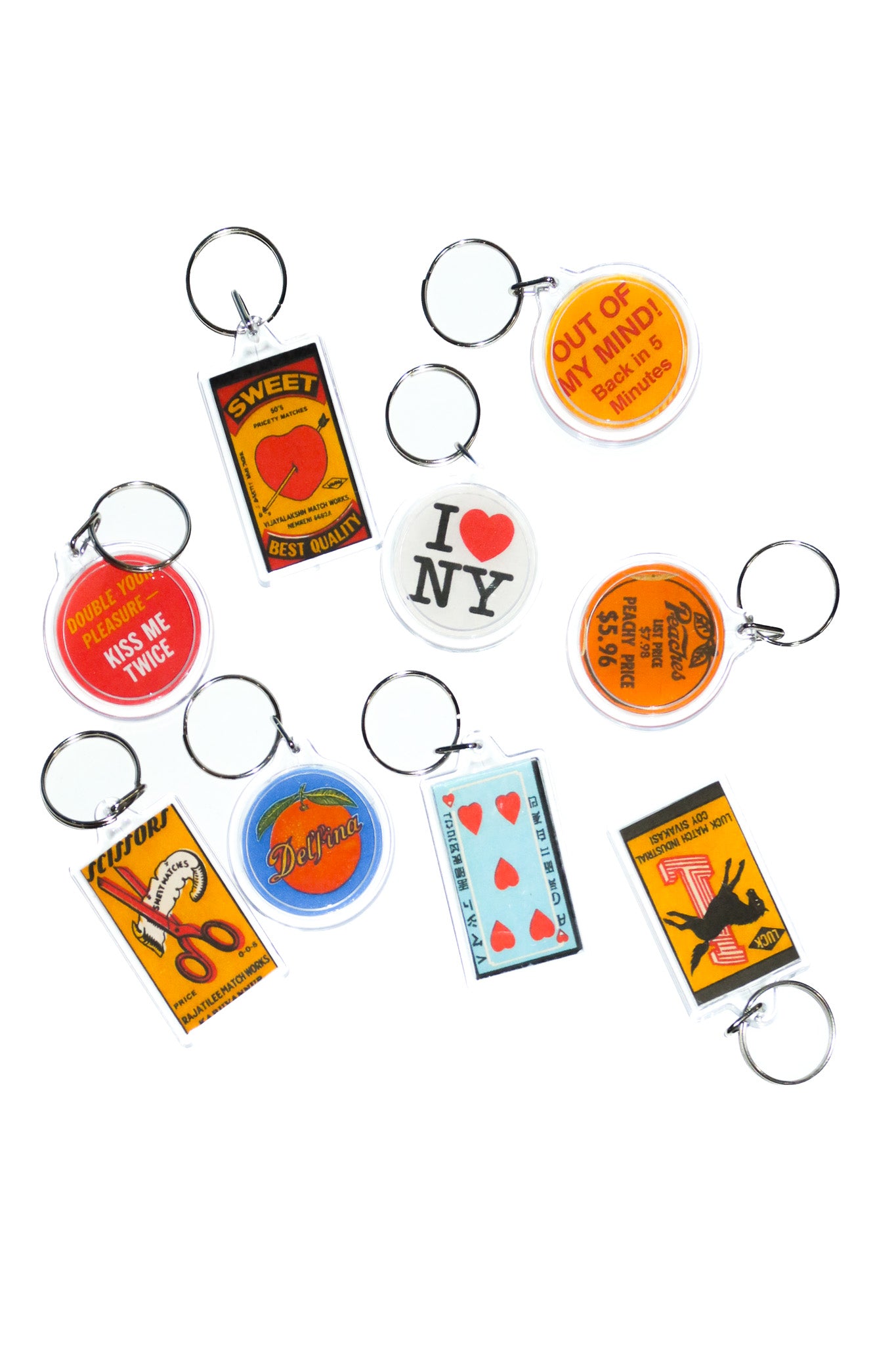 handmade vintage matchbox keychain assorted.